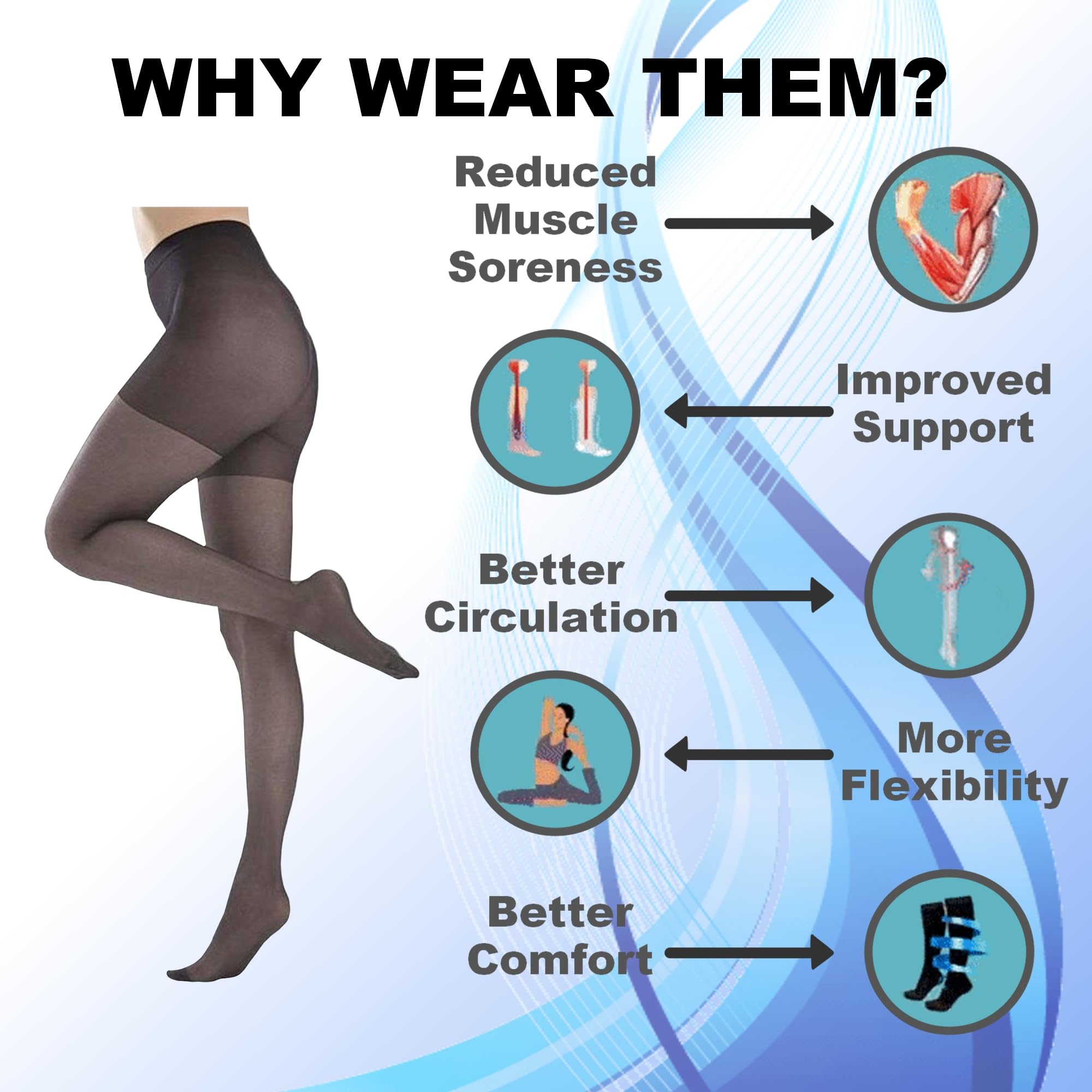Butterfly Hosiery Women's Plus Size Queen Mild Compression Microfiber Pantyhose - Comfortable & Breathable Tights for Work, Travel & Everyday Wear