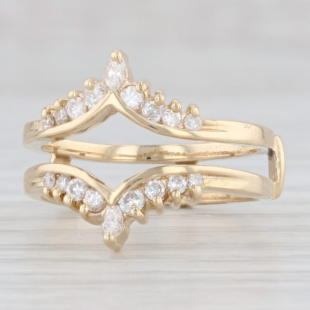 0.47ctw Diamond Ring Jacket Guard - 14k Yellow Gold Size 7 Wedding Band for Women - Perfect Bridal Jewelry Gift for Engagement, Anniversary & Special Occasions