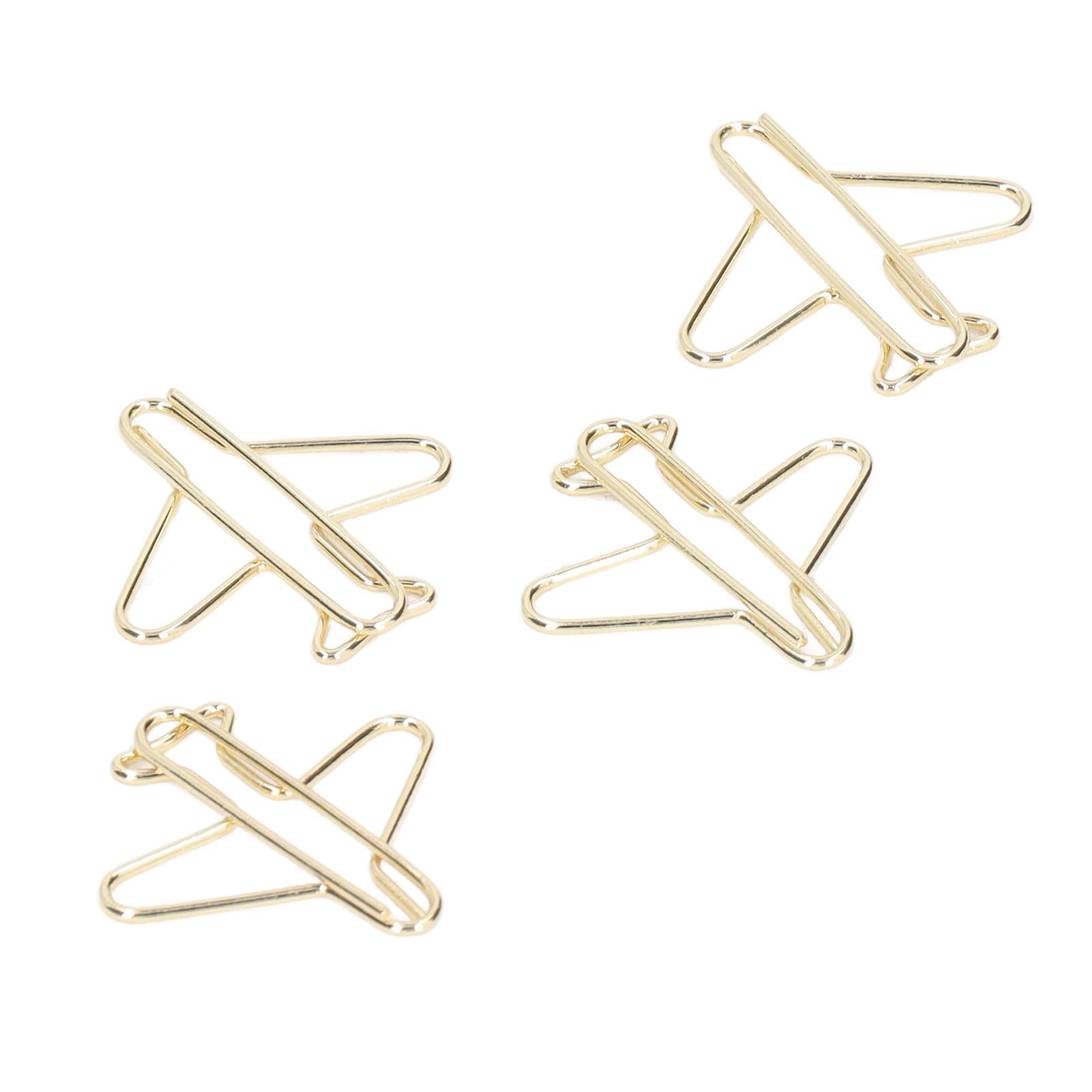 Jeanoko 100pcs Gold Electroplated Airplane Shaped Paper Clips - Cute Metal Binder Clips for Office, School & Home Organization | Perfect for Document Filing, Bulletin Boards & Craft Projects