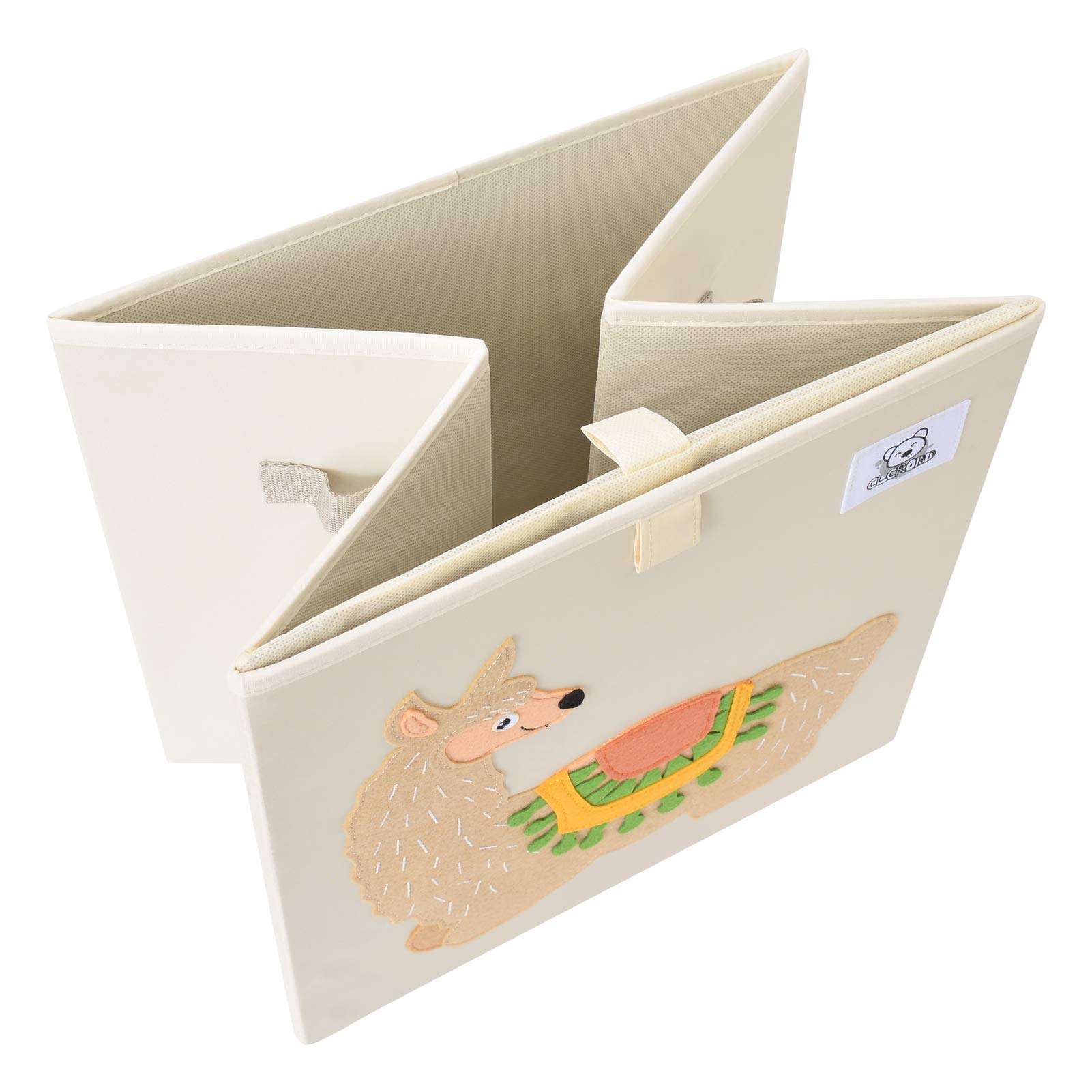 Foldable Animal Cube Storage Bin - Fabric Toy Organizer for Kids Nursery & Playroom - 13 Inch Alpaca Design - Perfect for Storing Toys, Books & Baby Essentials