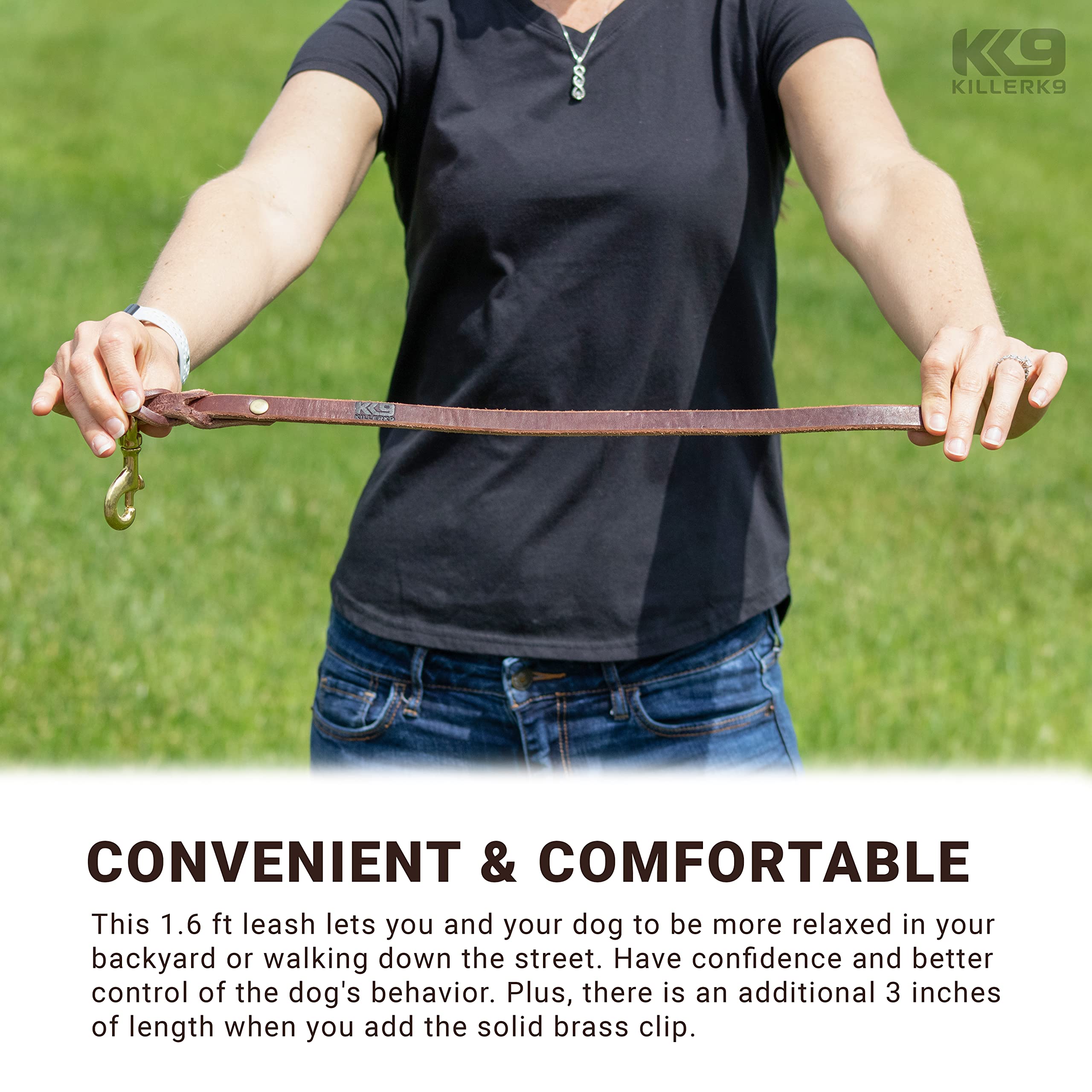 Heavy Duty Leather Dog Leash for Police & Military Training - 1/4