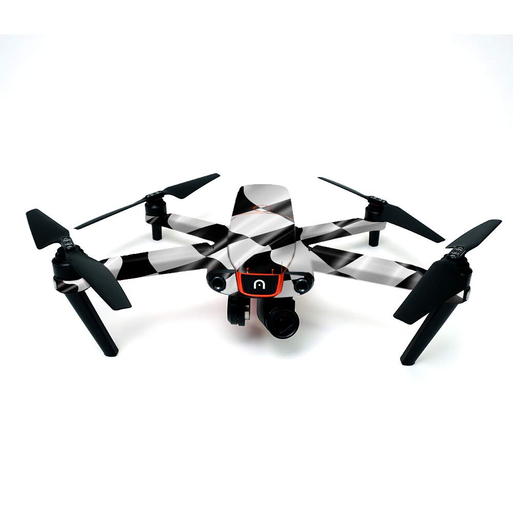 Autel Robotics Evo Vinyl Decal Wrap Cover - Race Flag Design | Protective & Durable Skin Compatible with Autel Drones | Easy to Apply & Remove | Made in USA | Perfect for Drone Racing, Aerial Photography & Customization