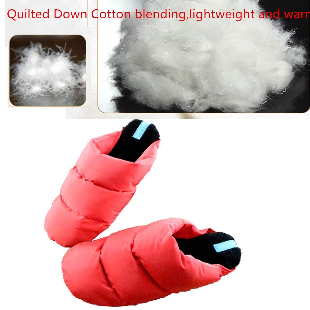 Cozy Memory Foam Down Slippers - Fleece Lined Warm House Shoes for Indoor & Outdoor Use - Perfect for Winter Comfort, Lounging at Home, and Quick Outdoor Errands