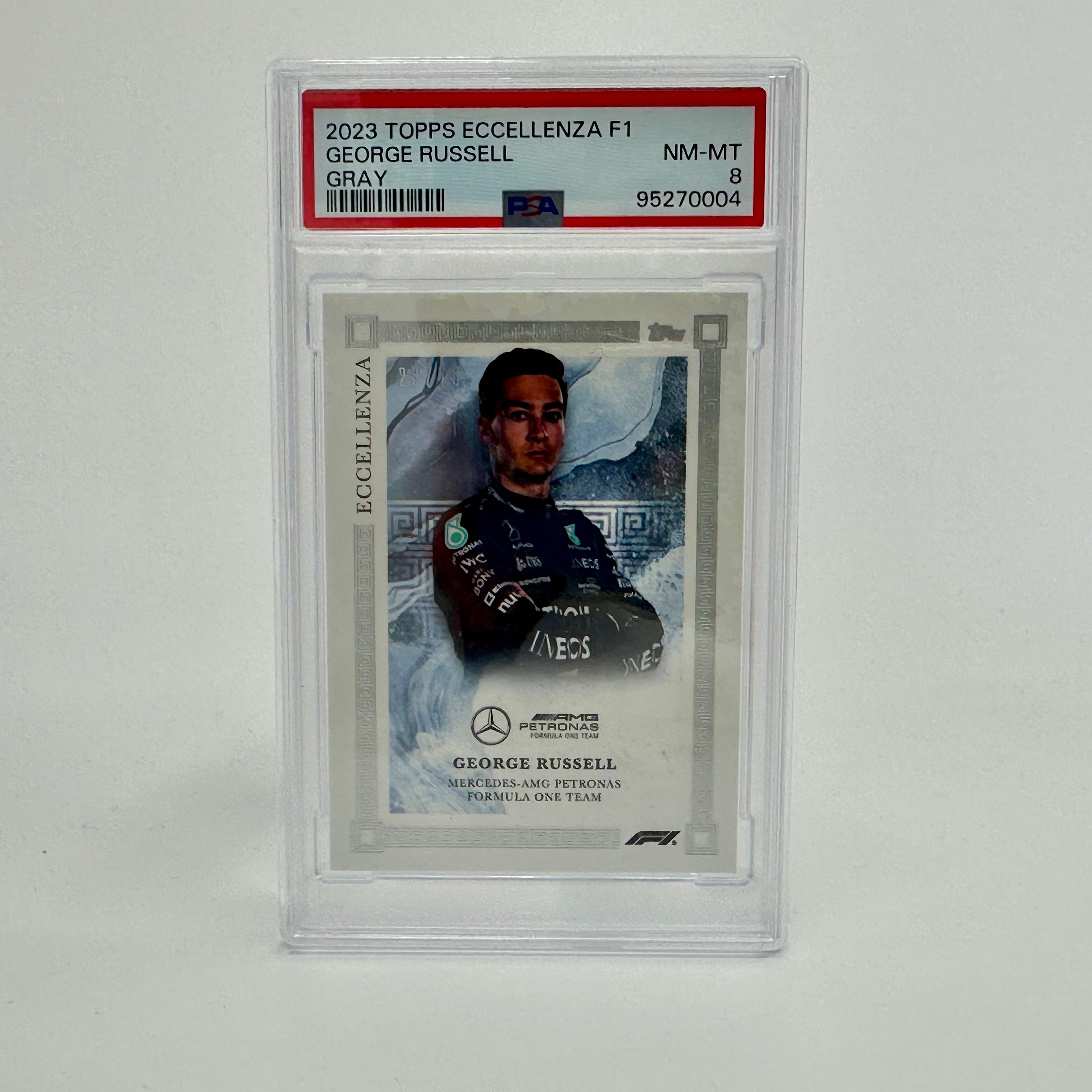 2023 George Russell Gray PSA 8 23/75 Eccellenza Trading Card - Perfect for Collectors, Sports Memorabilia & Investment