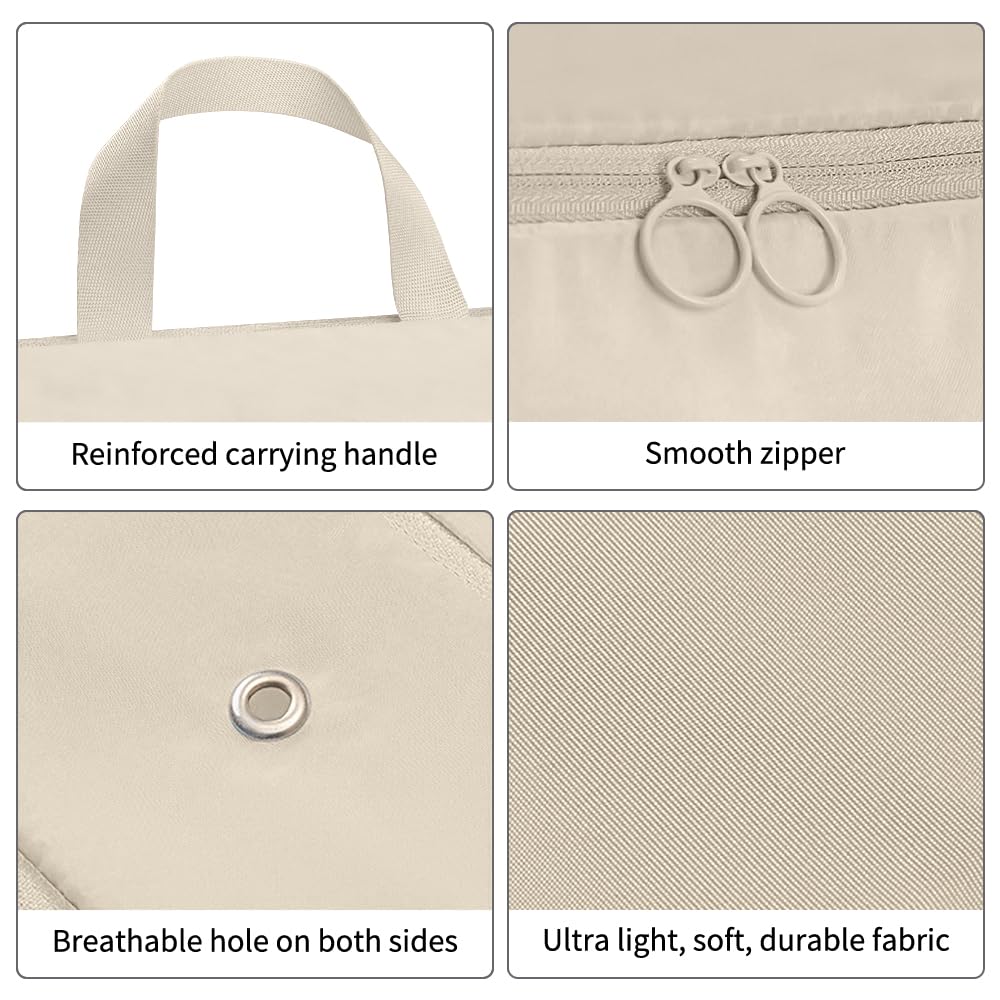 Extra Large Compression Packing Cubes for Travel - 2 Pack Expandable Storage Bags, Luggage Organizers for Suitcases & Backpacks | Space-Saving Travel Accessories for Vacations & Business Trips (Beige)