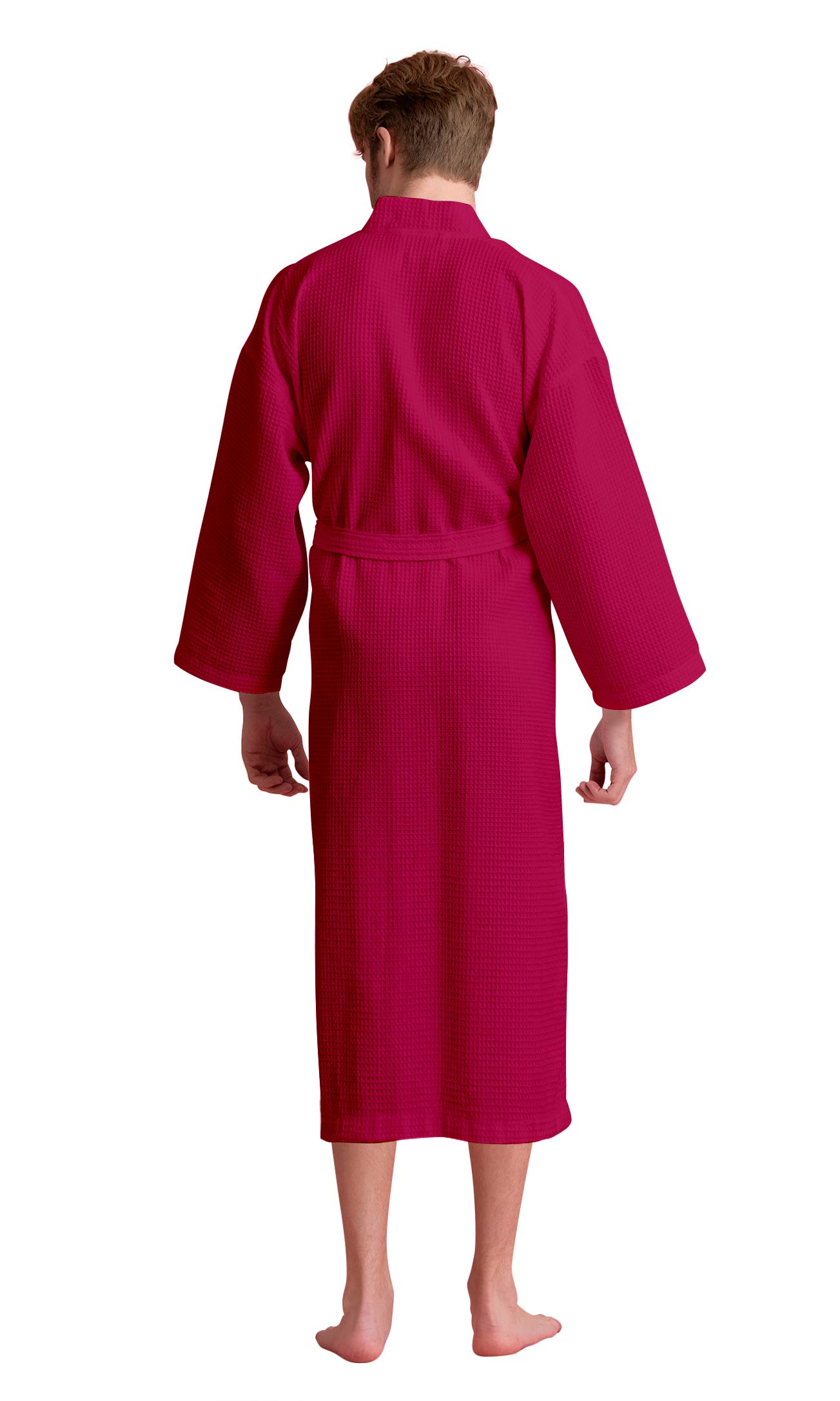 Premium Soft Touch Linen Waffle Spa Bathrobe for Men - Luxurious Square Pattern Cotton Robe for Relaxation, Spa & Home Comfort