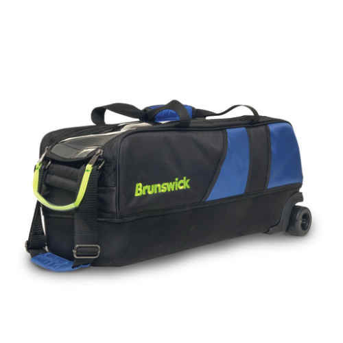 Brunswick Quest 3 Ball Tote/Roller Bowling Bag - Black | Durable Bowling Ball Carrier for League Play & Practice | Perfect for Bowling Enthusiasts & Tournament Players