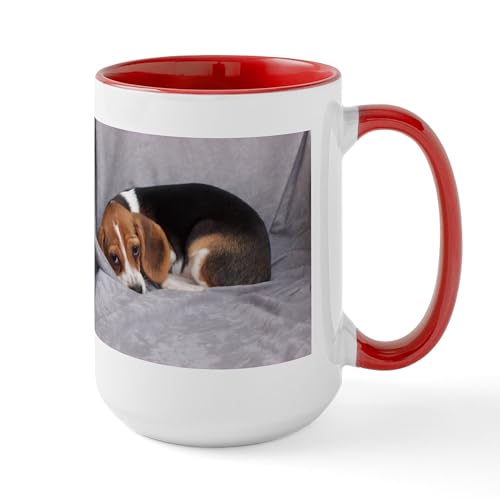 White/Red Inside - Keep In Touch Beagle Mugs