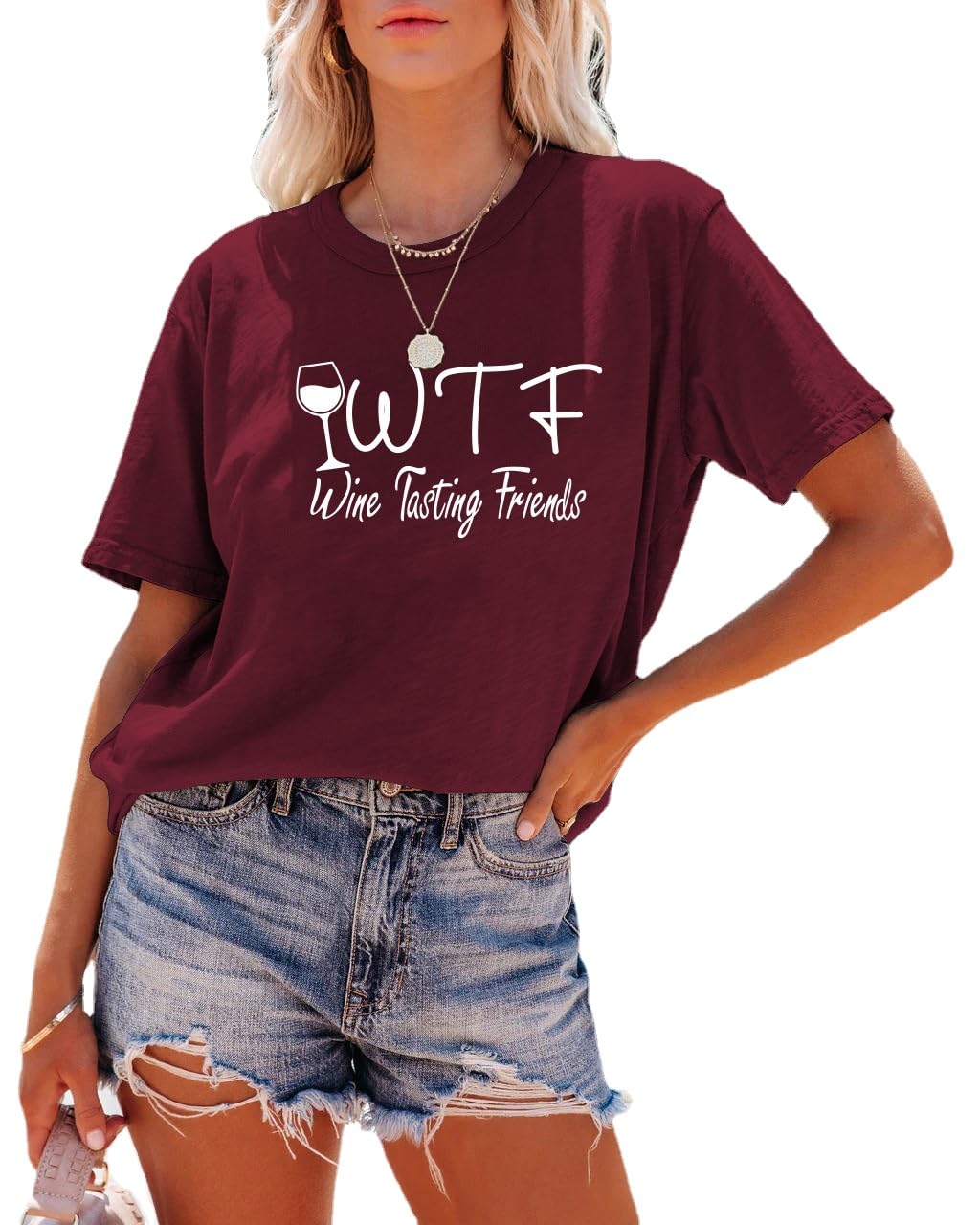 WTF Wine Tasting Friends Funny Women's T-Shirt - Perfect for Girls Night Out, Bachelorette Parties & Wine Lovers