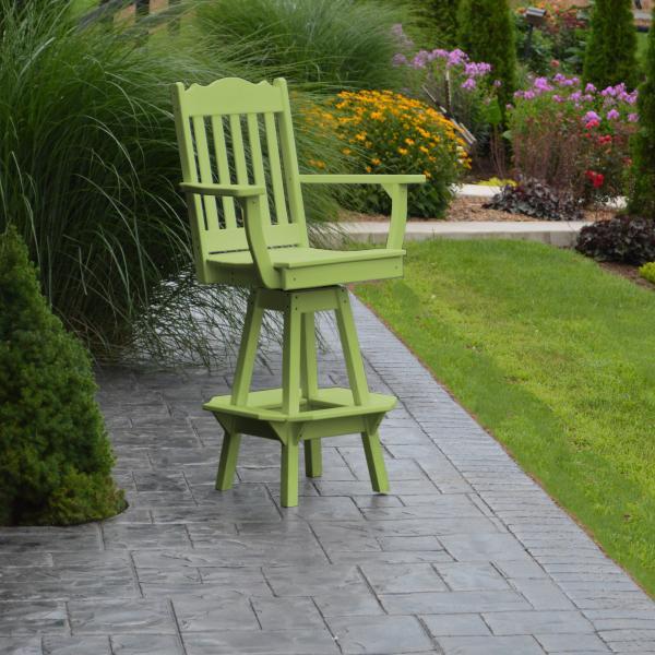 Royal Swivel Bar Stool with Arms - Adjustable Height & Comfortable Seat for Kitchen Island, Home Bar & Dining Room