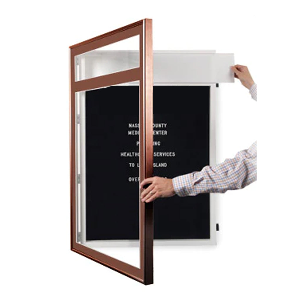 Stylish Metal Framed Letter Board with Swing Frames, Header & LED Lights - Perfect for Home Decor, Office Signage, and Wedding Displays