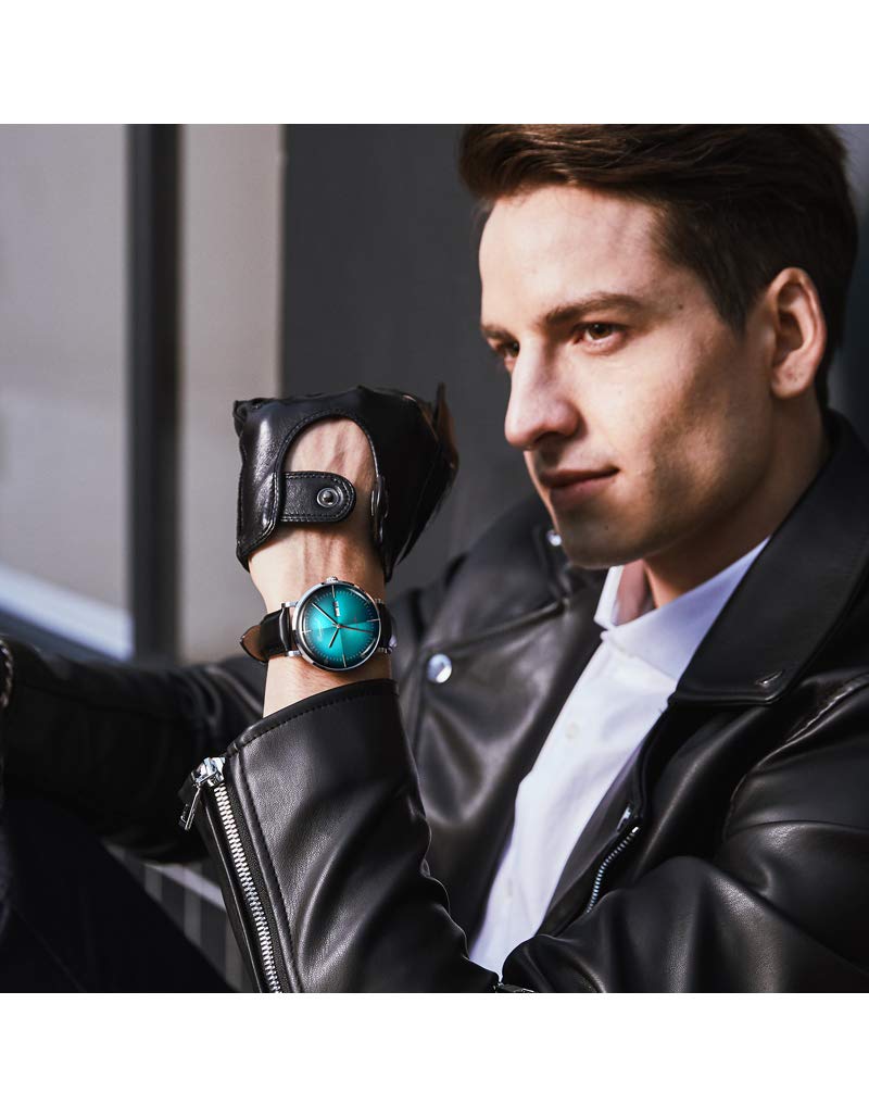Luxury Men's Automatic Watch - Sapphire Crystal, Rose Gold Case, Black Leather Strap - Perfect for Business, Formal Events & Everyday Wear