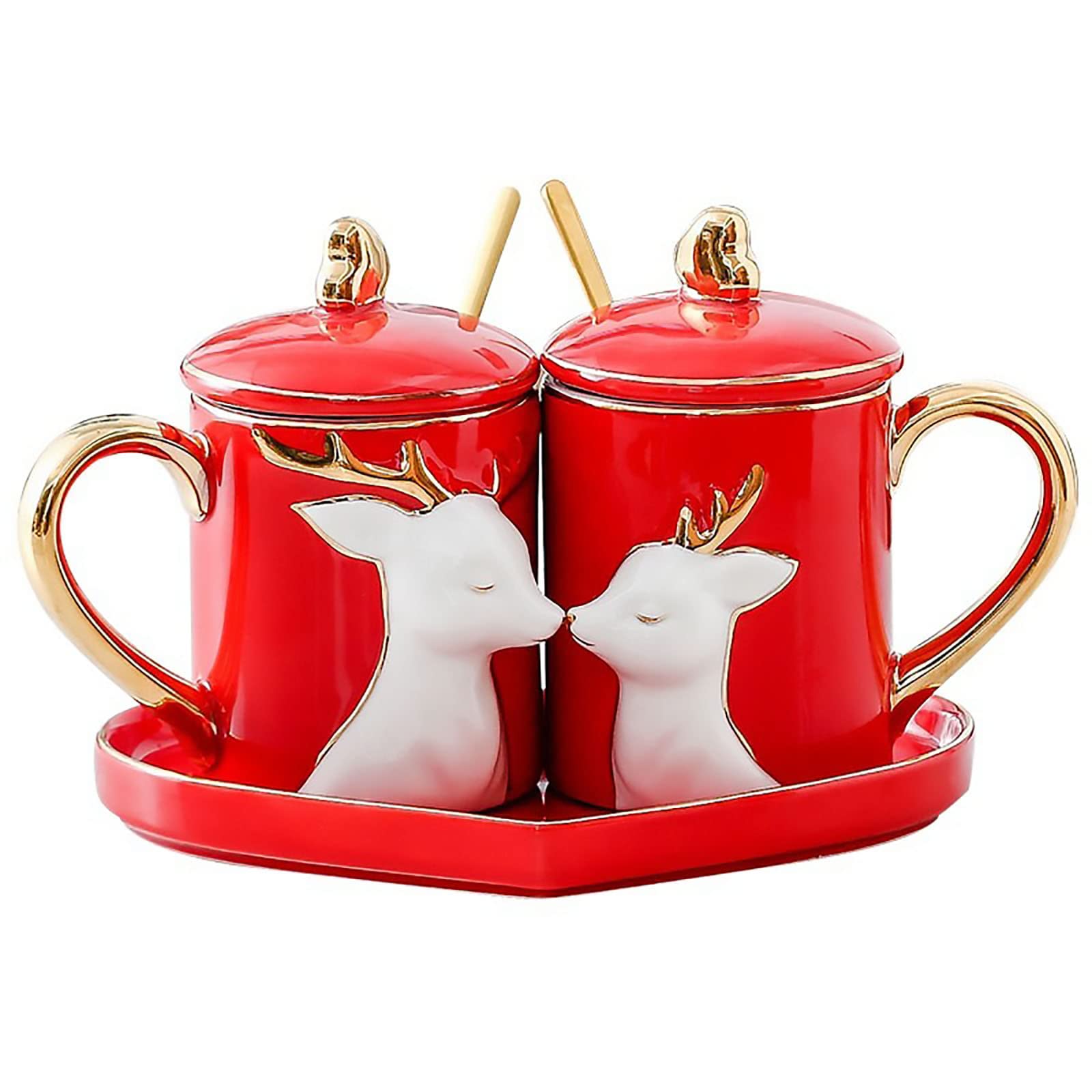 11 Oz Funny Ceramic Coffee Mug Set - Perfect Wedding Gift for Bride & Groom, Romantic Present for Christmas, Valentine's Day & Engagement | Ideal for Couples, Office Use & Home Decor
