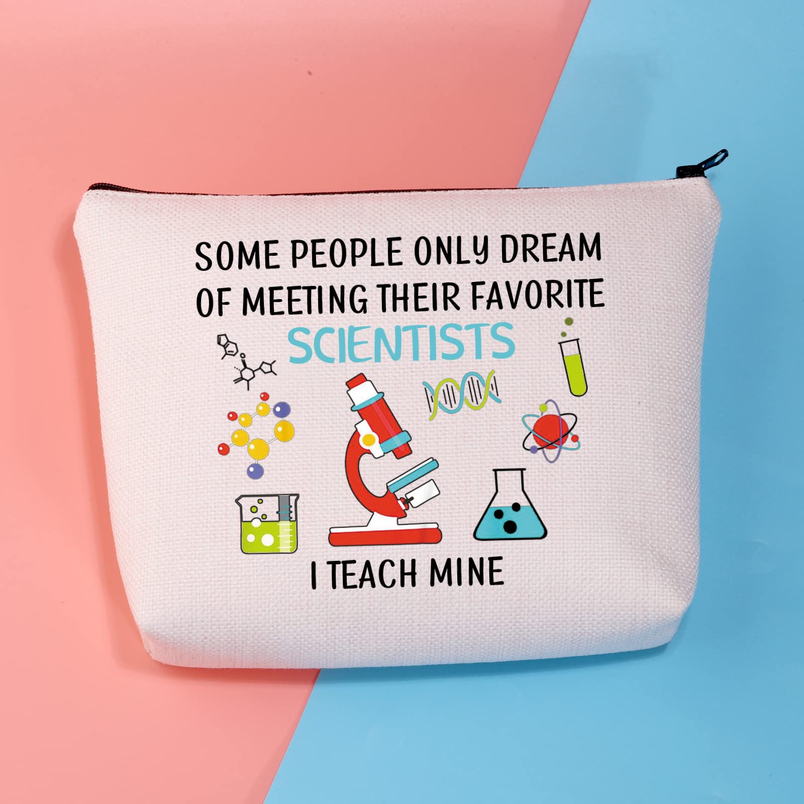 BDPWSS Science Teacher Makeup Bag - Biology Chemistry Gift for Science Lovers, Scientists & Graduates - Perfect for Classroom, Lab & Science Conventions