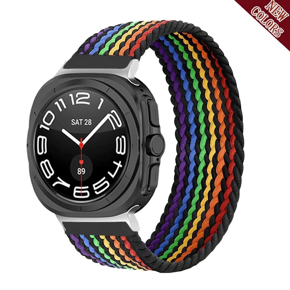 Stretchy Braided Solo Loop Bands for Samsung Galaxy Watch Ultra - Comfortable, Durable & Stylish for Workouts, Running & Everyday Wear
