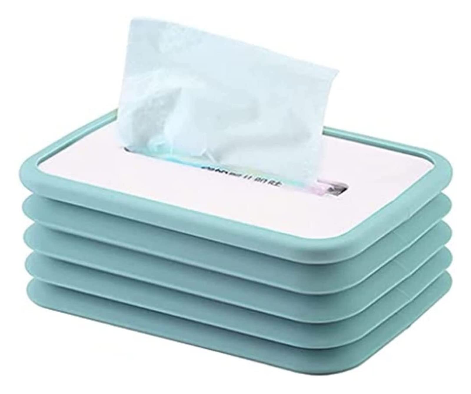 Foldable Silicone Tissue Box Holder - Rectangular Liftable Toilet Paper Storage for Home, Car & Desktop | White Paper Towel Rack & Napkin Case | Perfect for Kitchen, Bathroom, Office & Vehicle Organization