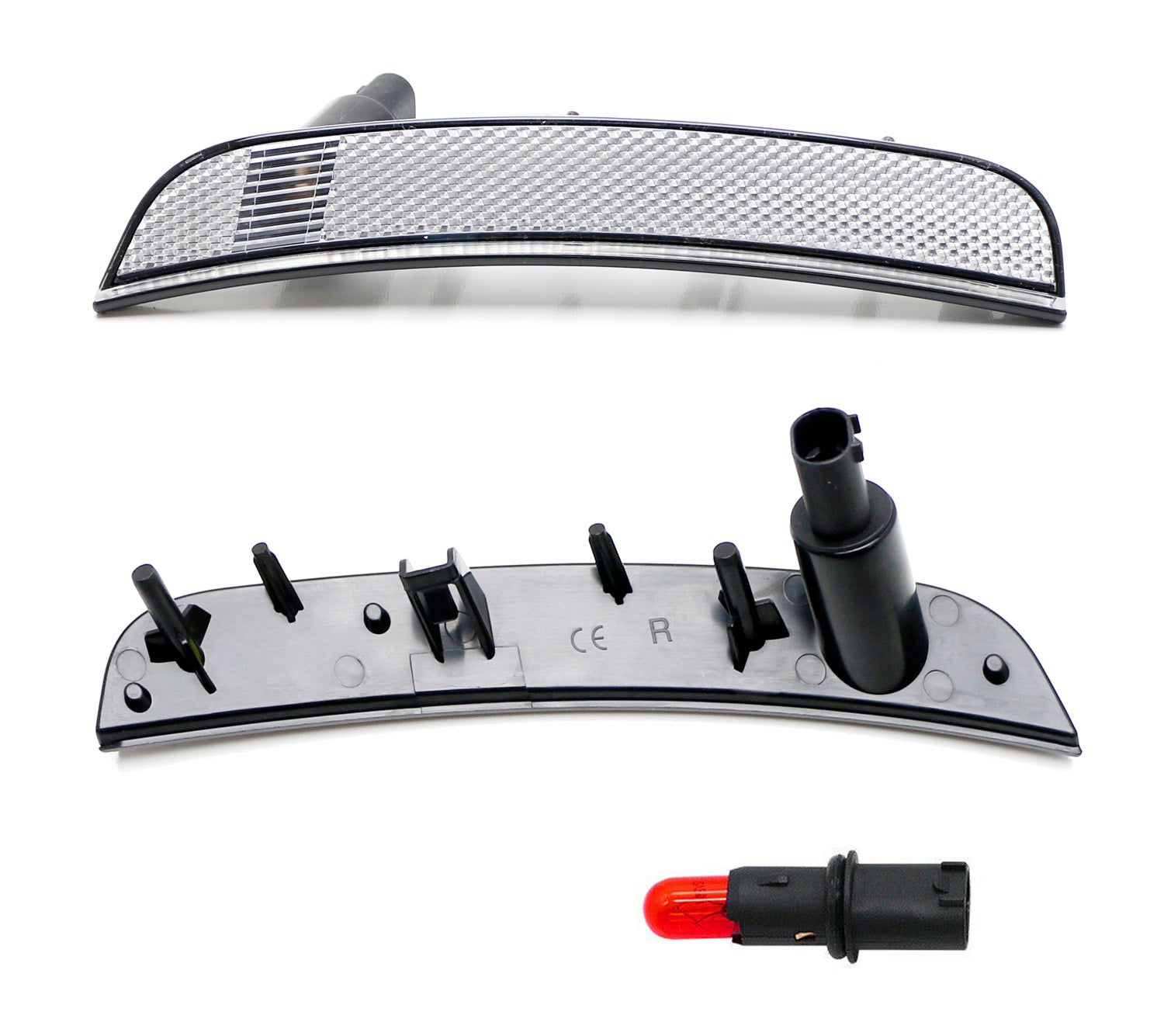 Clear Lens Front & Rear Side Marker Light Housings with Bulbs for 2011-2019 Fiat 500 & 500e - Enhanced Visibility & Style for Night Driving & Custom Car Upgrades