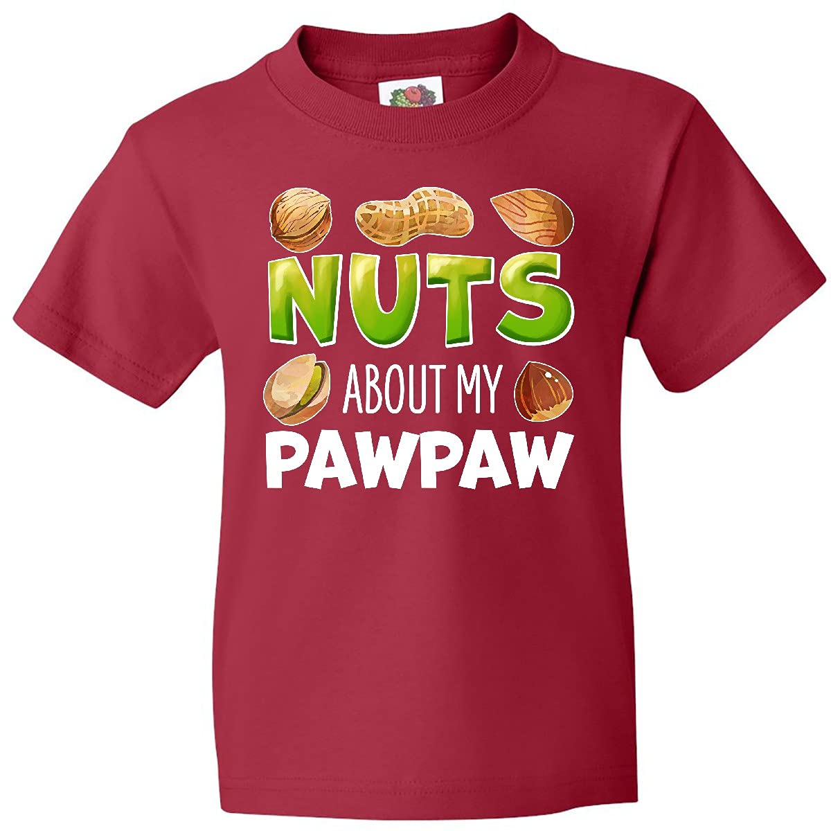 Inktastic Nuts About My Pawpaw Peanut Almond Pistachio Youth T-Shirt - Fun Graphic Tee for Kids & Grandparents - Perfect for Family Outings & Casual Wear