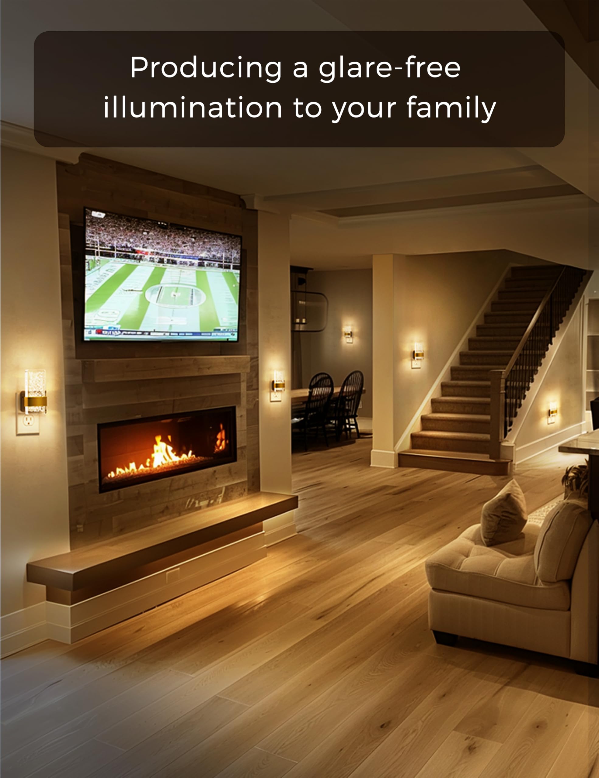 **L LOHAS 2-Pack LED Night Lights Plug Into Wall - Dusk-to-Dawn Sensor, 0-100LM Dimmable, Wall Sconce-Style Design for Bathroom, Hallway, Stairway - Perfect for Kids, Elderly & Safe Night Navigation**