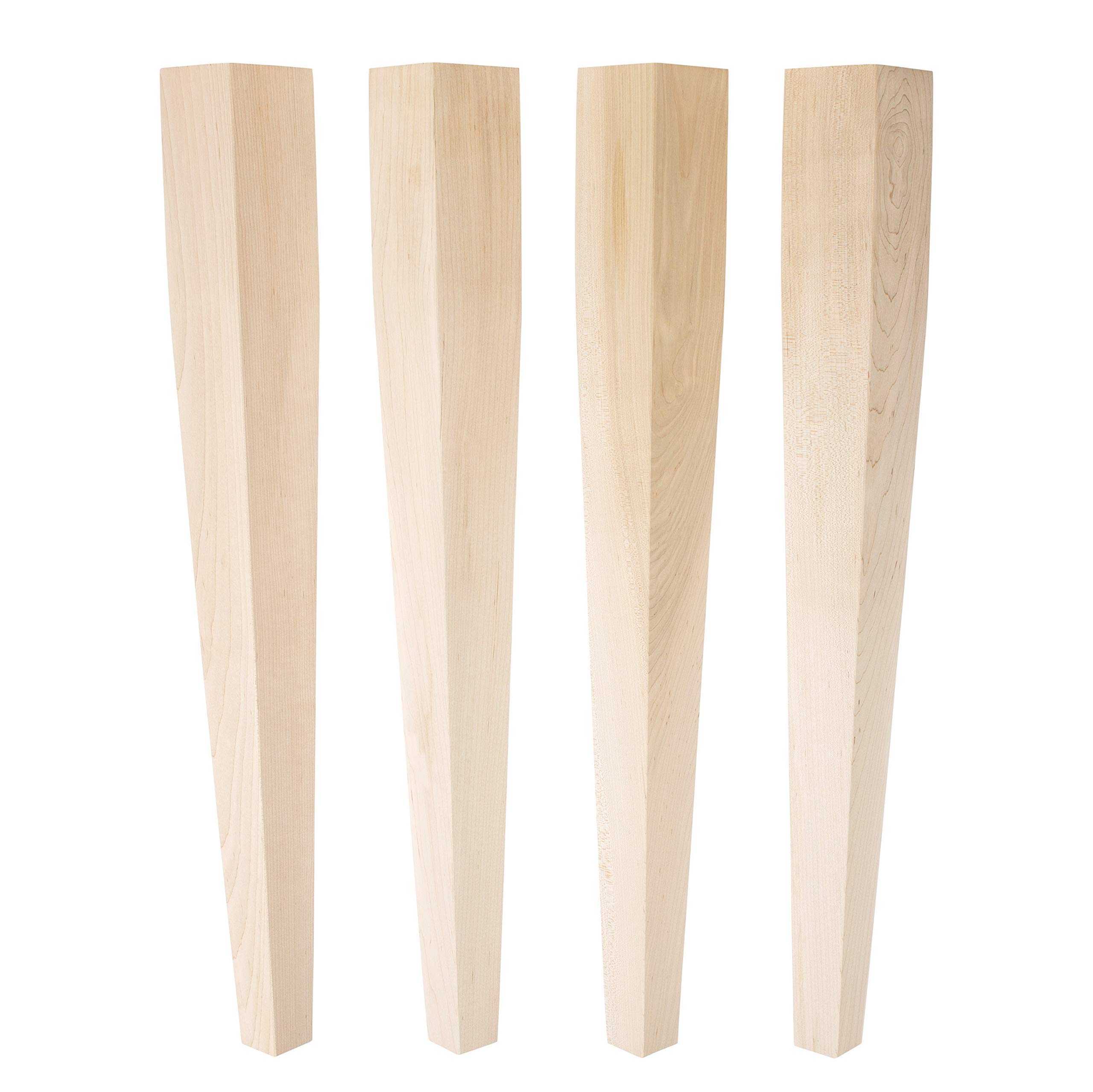 CAROLINA LEG CO. Premium Maple Wood Tapered Dining Table Legs - Handcrafted in USA - 3x3x29 Inches - Set of 4 Solid Wood Furniture Legs - Perfect for Farmhouse, Rustic & Modern Dining Tables