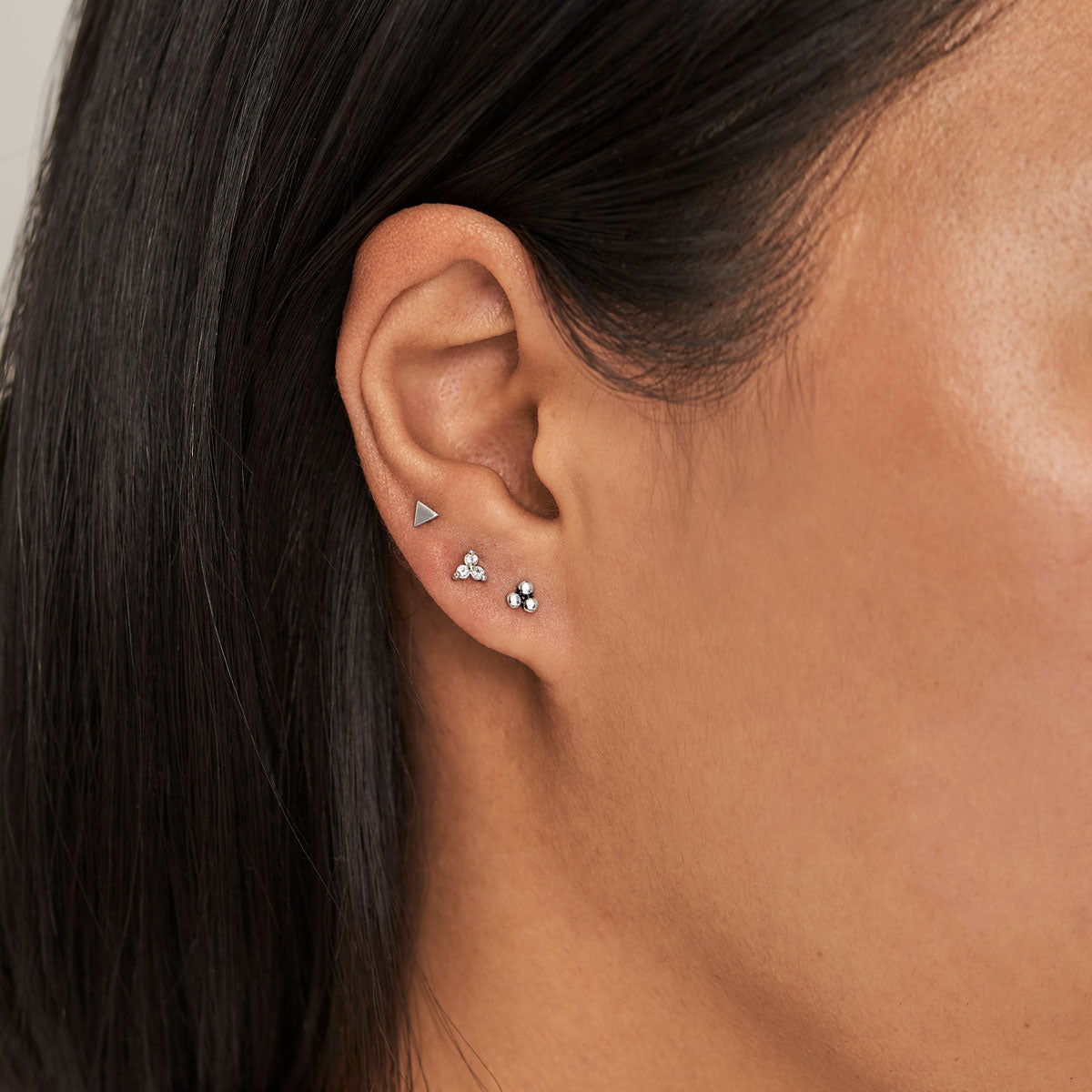 Fine Tri Ball Studs - Stainless Steel Body Jewelry for Cartilage, Nose, Ear Piercing - Perfect for Everyday Wear, Parties & Special Occasions