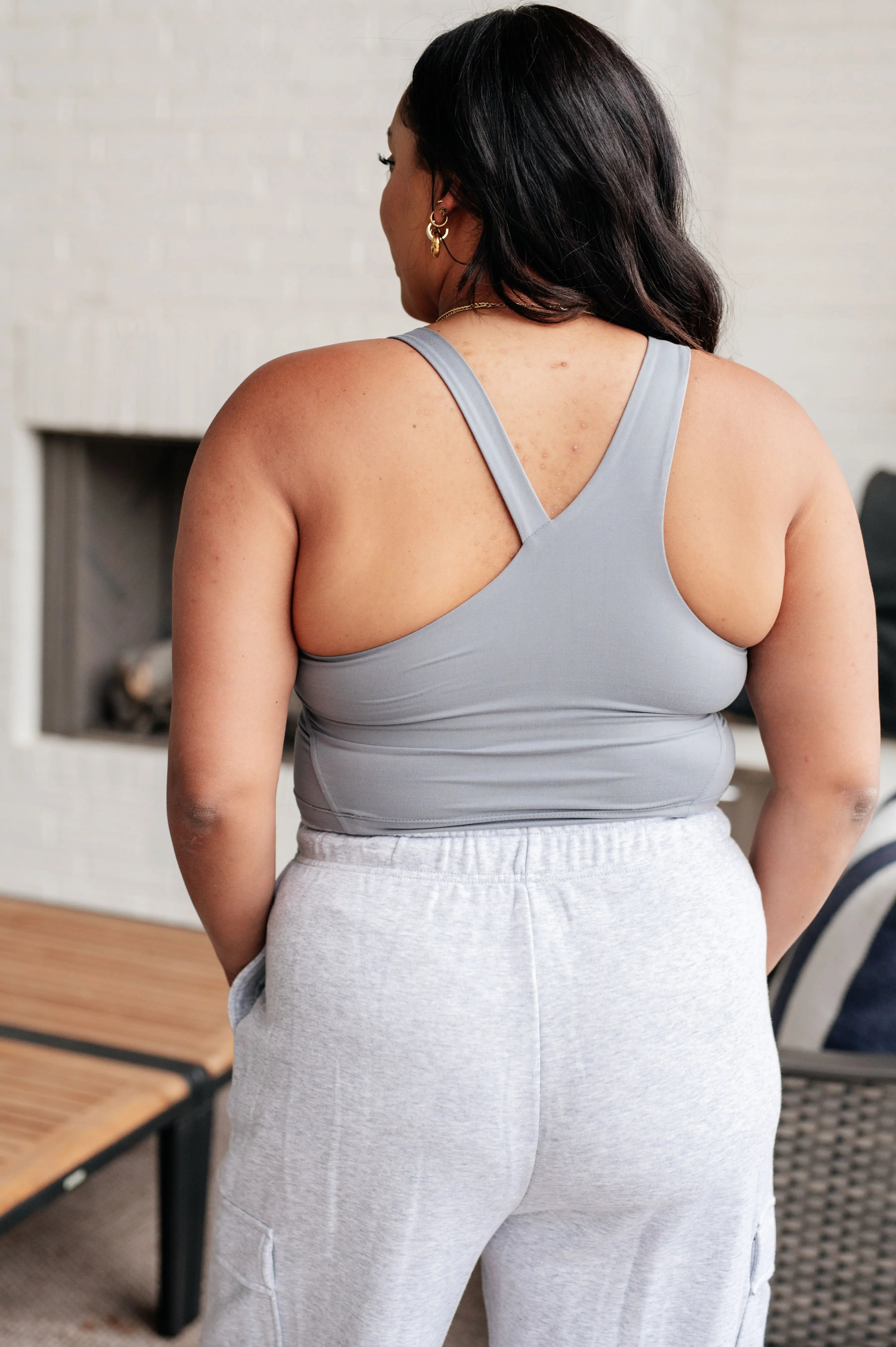 Doing it For Me Asymmetrical Tank Top - Rhino Grey | Women's Fashion Asymmetrical Shirt for Casual Wear & Summer Outfits