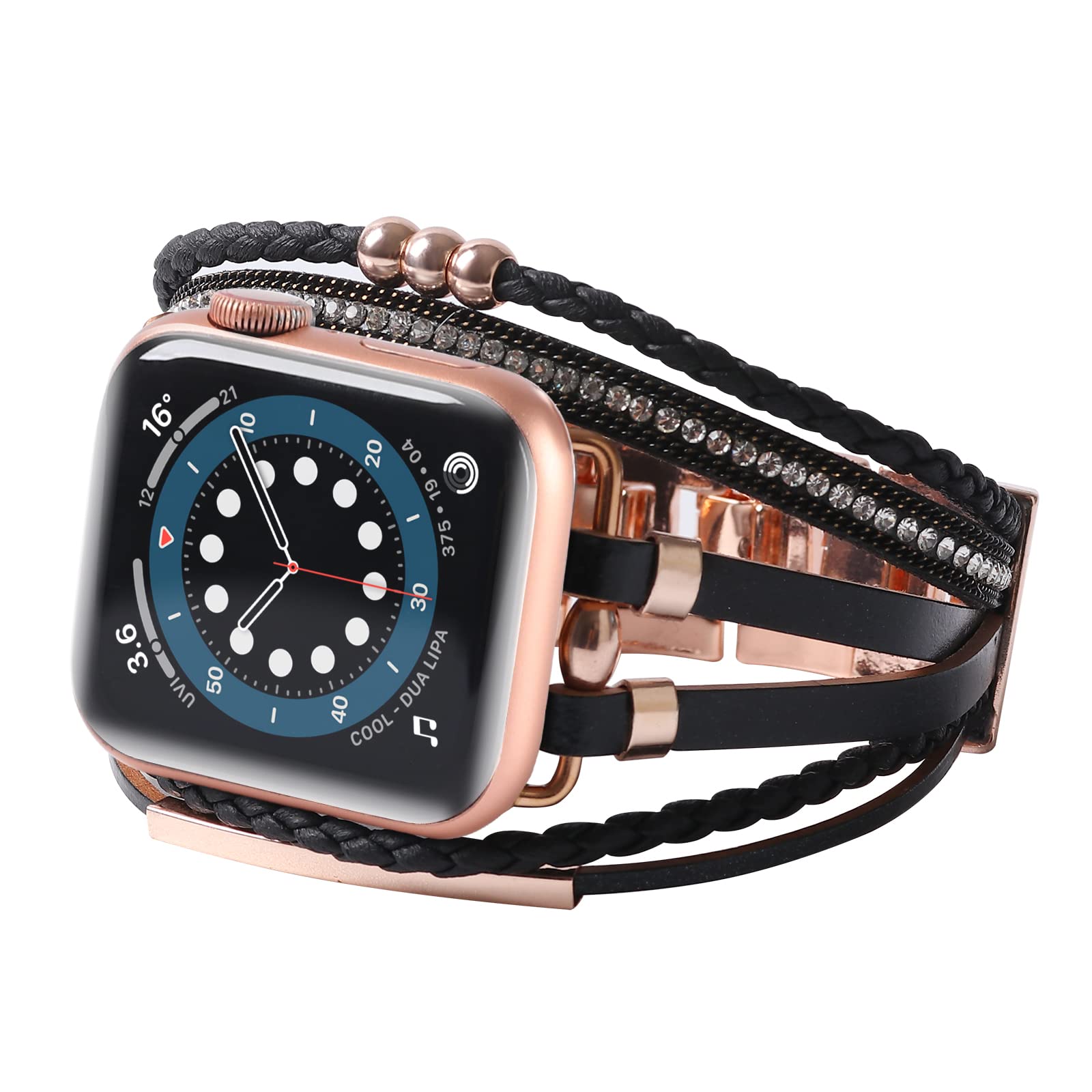 WONMILLE Genuine Leather Bands for Apple Watch 41mm 40mm 38mm 45mm 44mm 42mm 49mm - Boho Bracelet Strap Compatible with iWatch Series Ultra 10 9 8 7 6 5 4 3 2 1 SE - Perfect for Women's Fashion Accessories, Daily Wear & Special Occasions