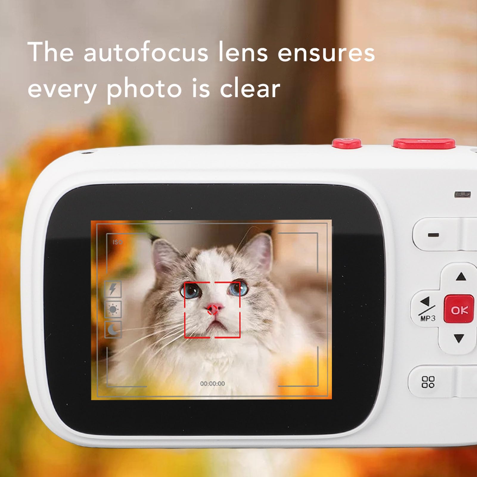 72MP Digital Camera with Autofocus & Dual Screen - 16X Zoom Vlogging Camera for Travel, Anti-Shake, Built-in MP3 (White) - Perfect for YouTube Content, Vacation Photography & Daily Vlogging