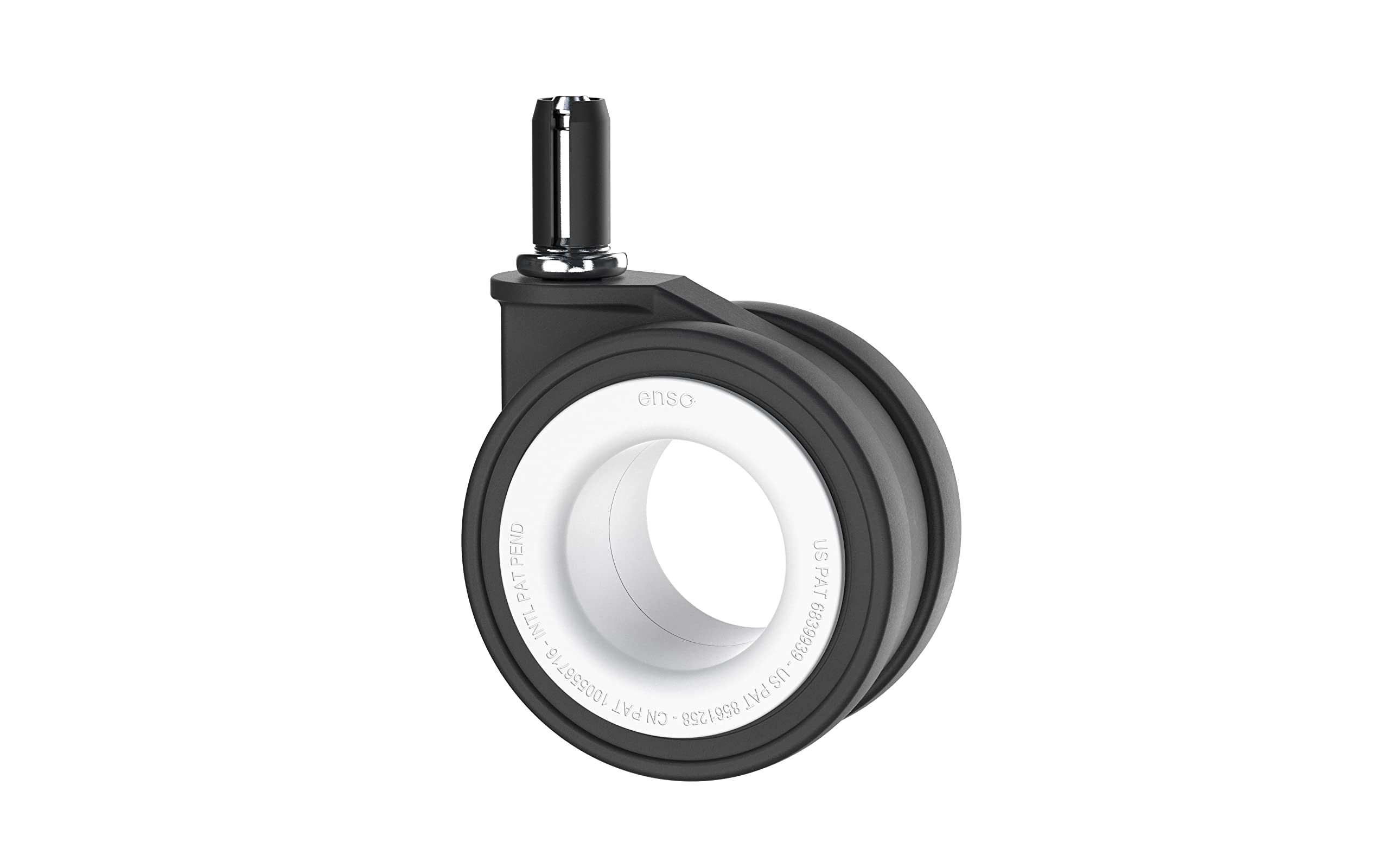 Enso Motion Office Chair Replacement Caster Wheels - 70mm Okina Mu Series - Set of 5 White Wheels for Smooth Rolling on Hardwood Floors & Carpets - Perfect for Home Office, Conference Rooms & Workspaces