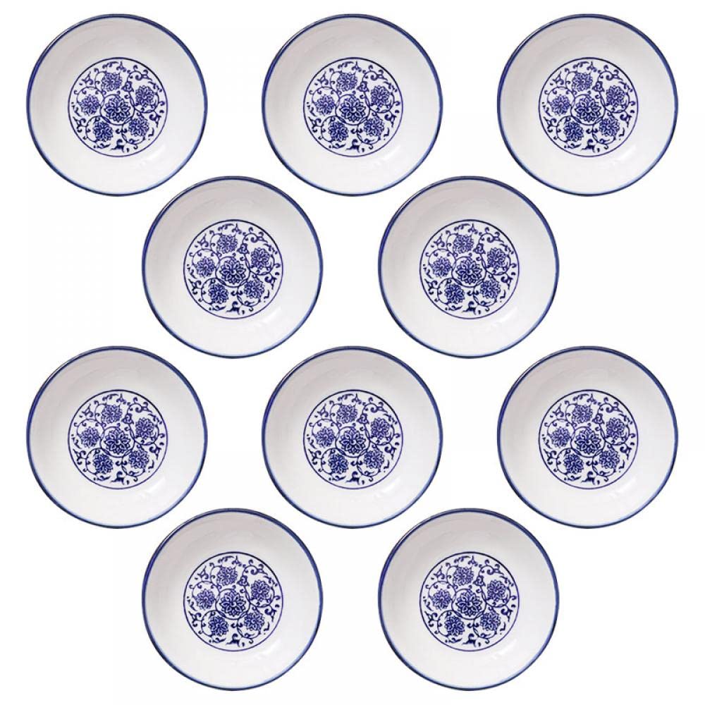 Blue and White Ceramic Appetizer Plates - Small Serving Dishes for Seasoning, Desserts, Snacks - Perfect for Parties, Tea Time, and Home Dining Decor