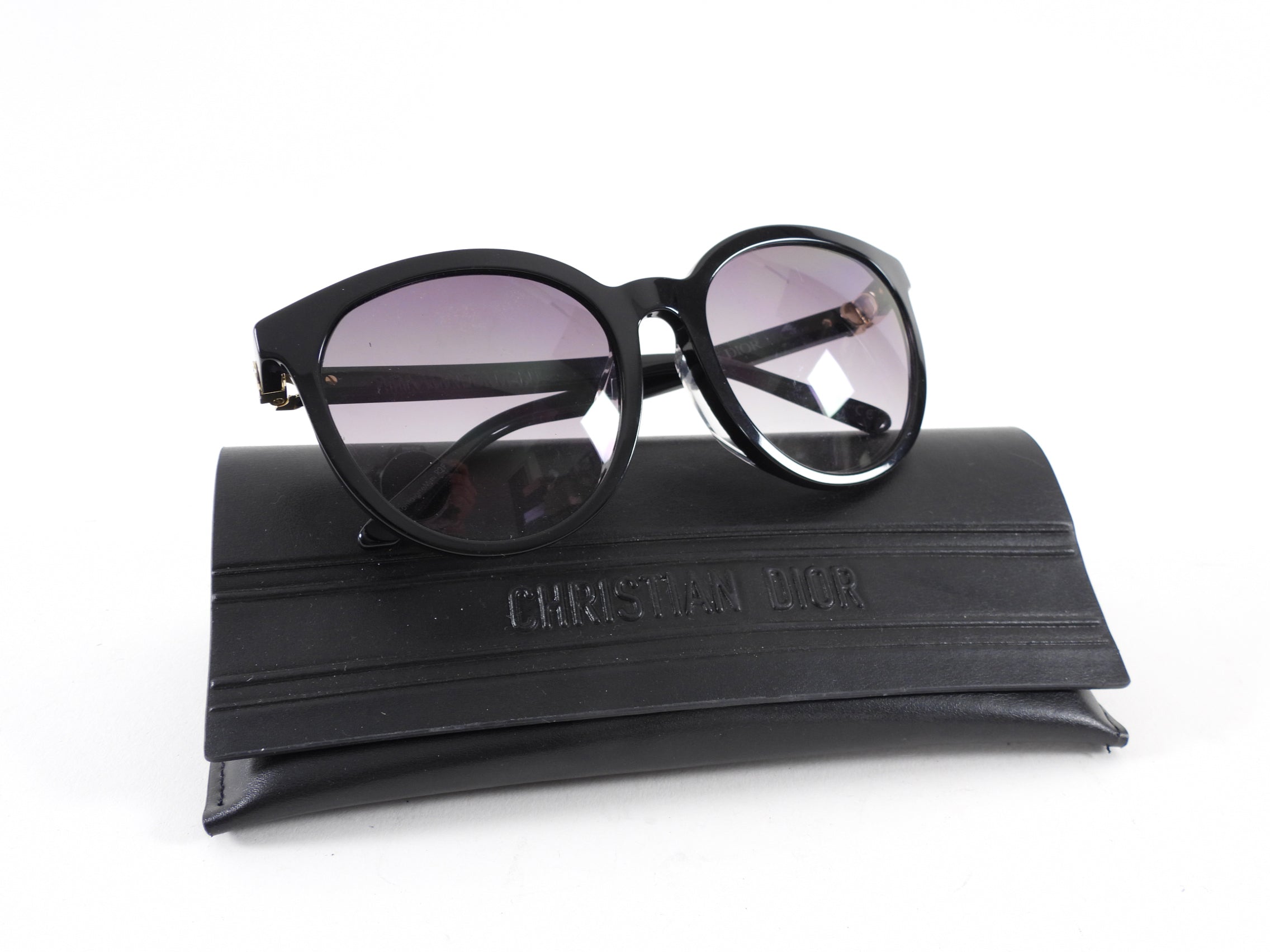 Christian Dior EverDior Black Round Sunglasses for Women - UV Protection Luxury Fashion Shades - Perfect for Beach, Driving & Outdoor Activities