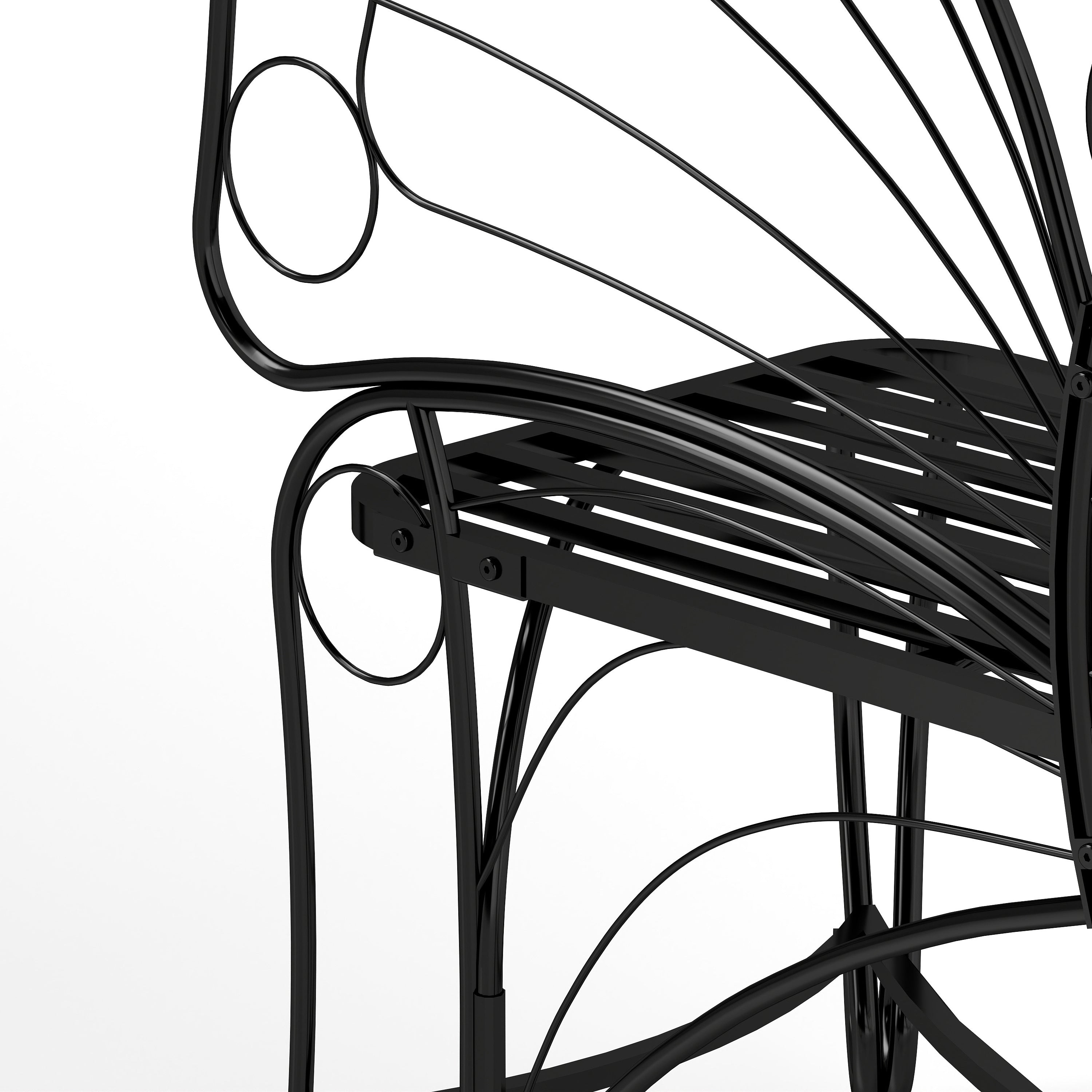 Elegant Butterfly Cast Metal Garden Bench - Durable Outdoor Patio Seat for Garden, Yard, Park & Entryway - Perfect for Relaxing, Decorating Outdoor Spaces & Enhancing Curb Appeal