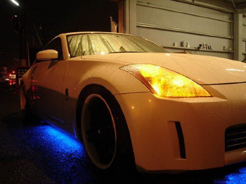 4-Piece Multi-Color RGB 252 LED Underbody Car Lighting Kit with Remote Control - Customize Your Ride for Night Cruising & Car Shows