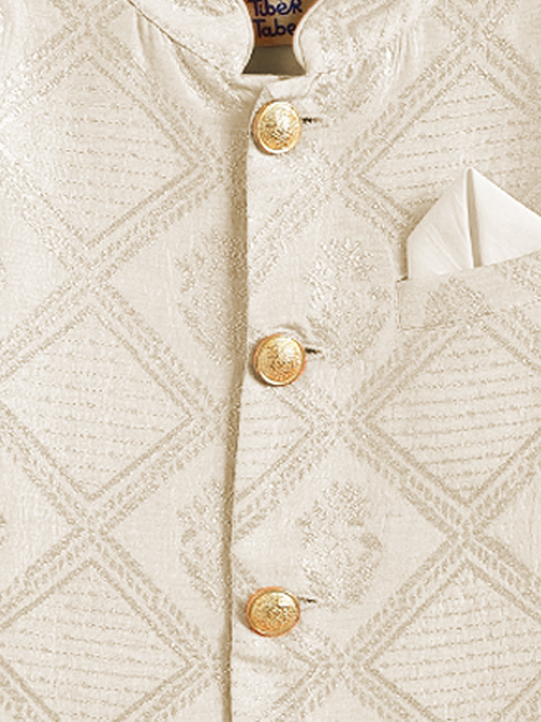 Pre Order: Elegant Cream Boy Khwabeeda Brocade Sherwani Set - Perfect for Weddings, Festivals & Special Occasions