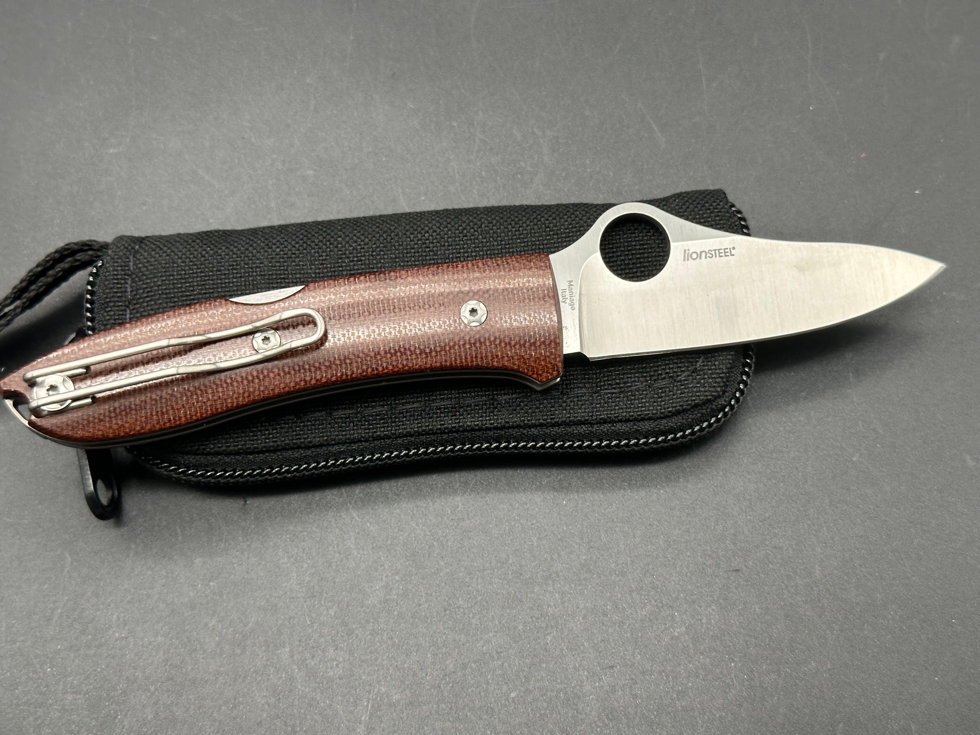 Spyderco SpyOpera Lockback Folding Knife with Brown Canvas Micarta Handle - EDC, Outdoor, Camping & Survival Tool