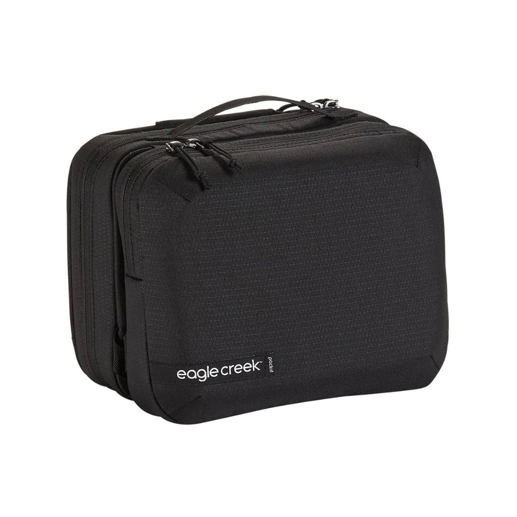 Eagle Creek PACK IT™ REVEAL Tri-Fold Toiletry Kit - Water-Resistant Travel Organizer for Toiletries & Cosmetics | Perfect for Air Travel, Camping & Business Trips | Black