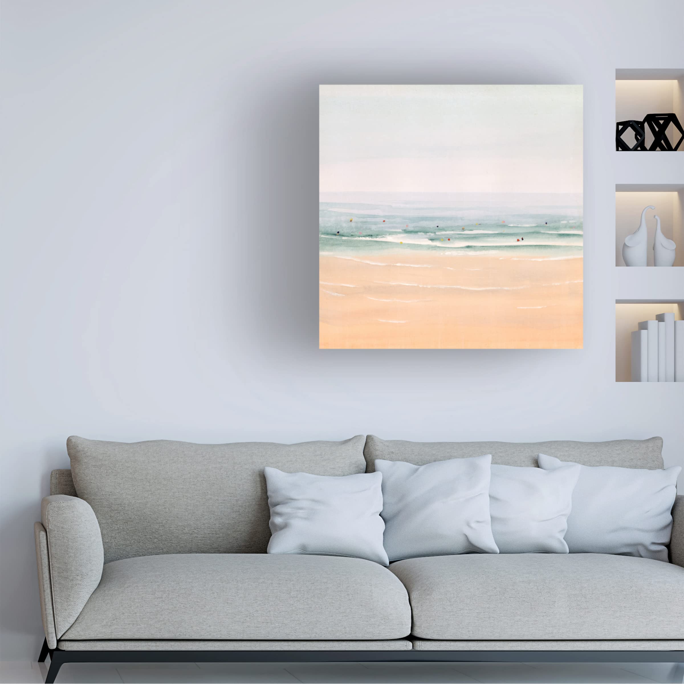 Victoria Borges 'Sun Soaked II' Canvas Wall Art Print - Modern Beach Landscape Painting for Living Room, Bedroom & Office Decor