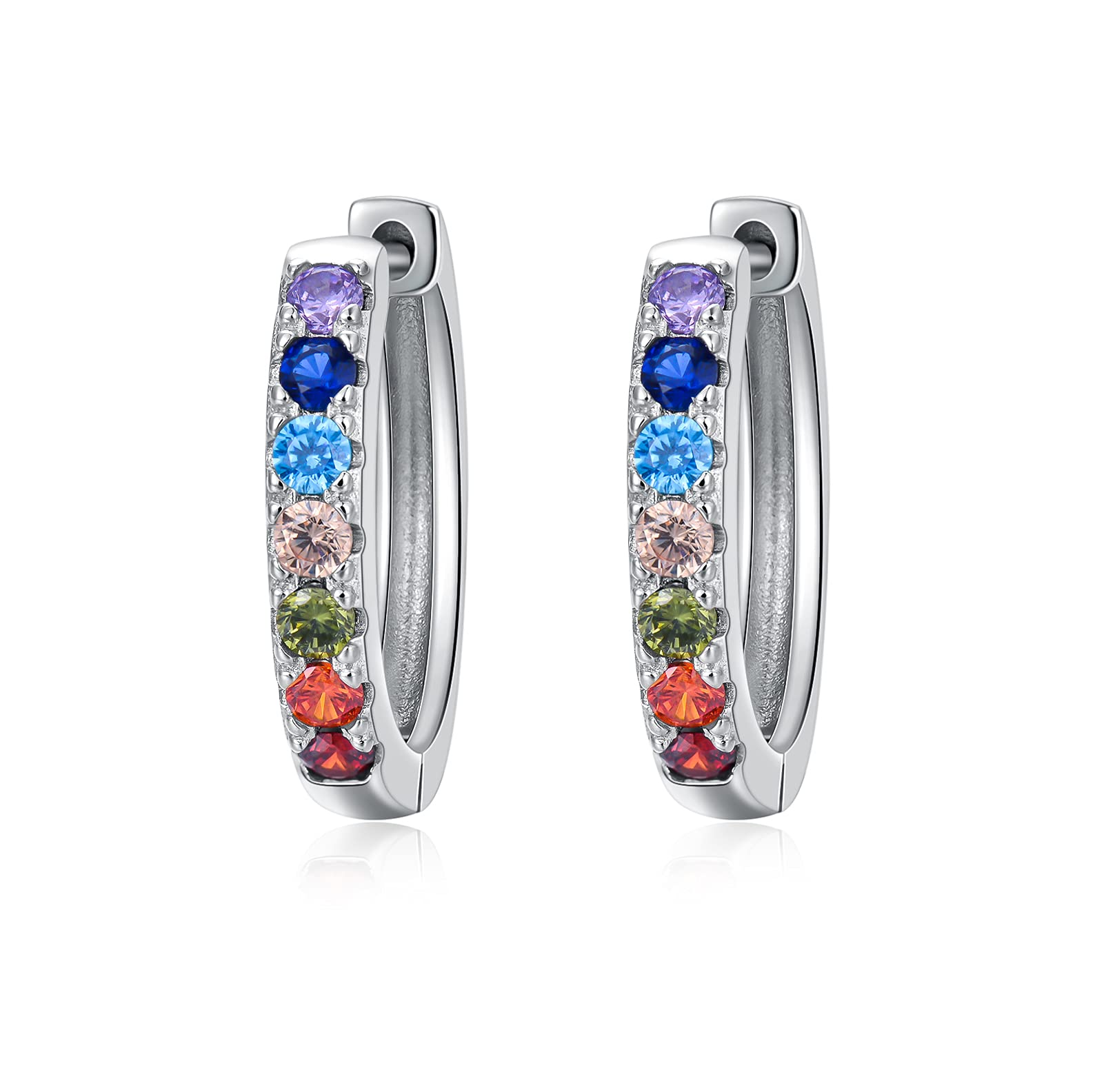 925 Sterling Silver Chakra Stud Earrings with 7 Healing Crystals - Spiritual Jewelry Gift for Women, Mom & Girls - Perfect for Mother's Day, Meditation & Energy Balancing