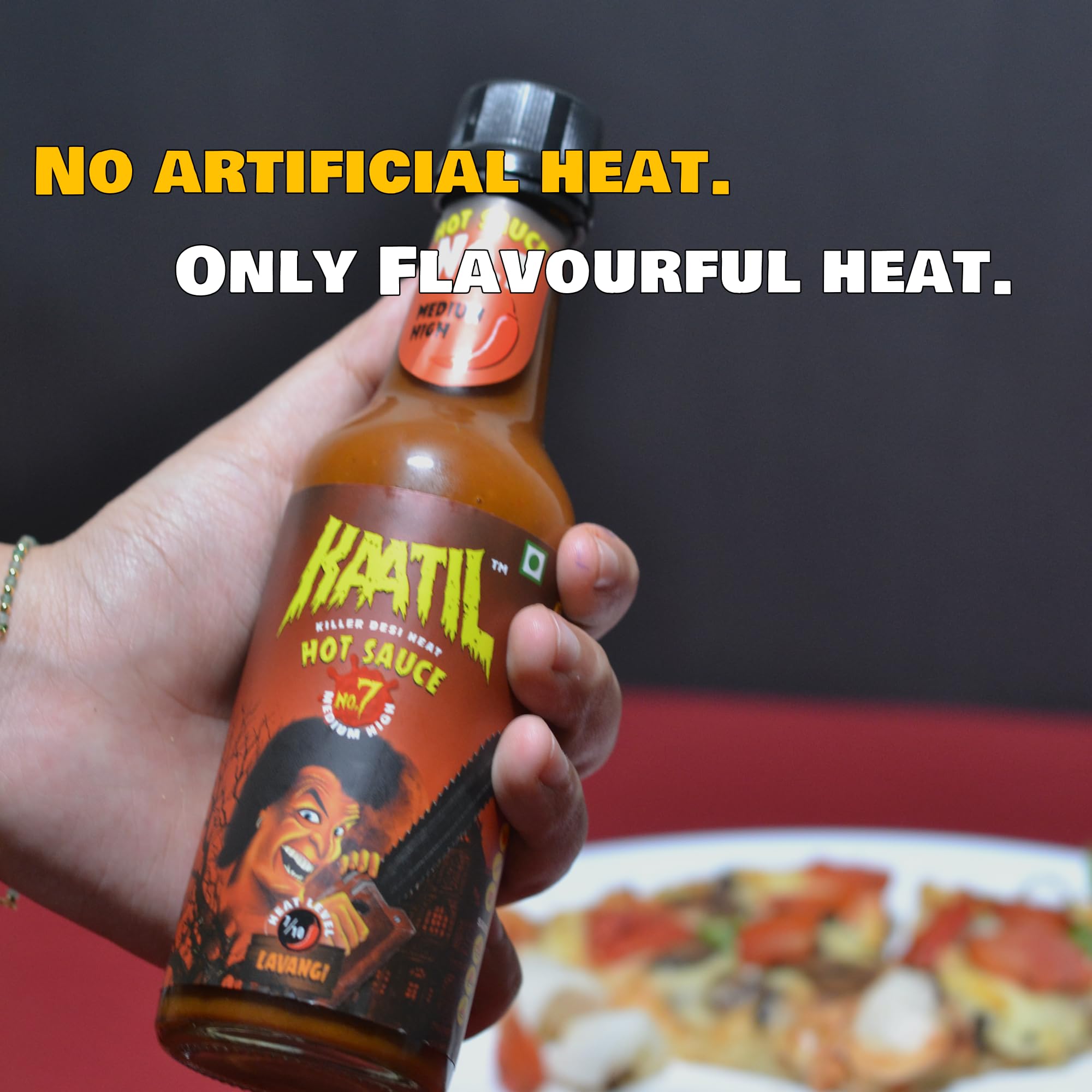 Kaatil Hot Sauce Variety Pack (3 Bottles) - Medium & Super Hot Sauces with Authentic Indian Chillies & Bhoot Jolokia | Perfect for Dips, Spreads, Marinades, and Sauteing | Great Gift Set for Spicy Food Lovers | All-Natural Heat | Ideal for BBQs, Tacos, Wings & Hot Sauce Challenges
