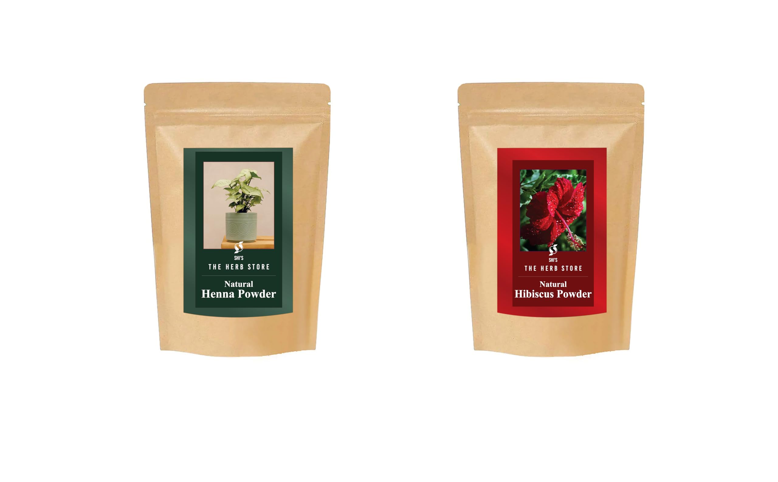 Natural Henna Powder & Hibiscus Powder Combo for Hair Care - Organic Herbal Hair Dye & Strengthening Treatment | Chemical-Free Hair Coloring & Conditioning for Natural Hair Growth | Perfect for DIY Hair Masks & Ayurvedic Hair Care Routines