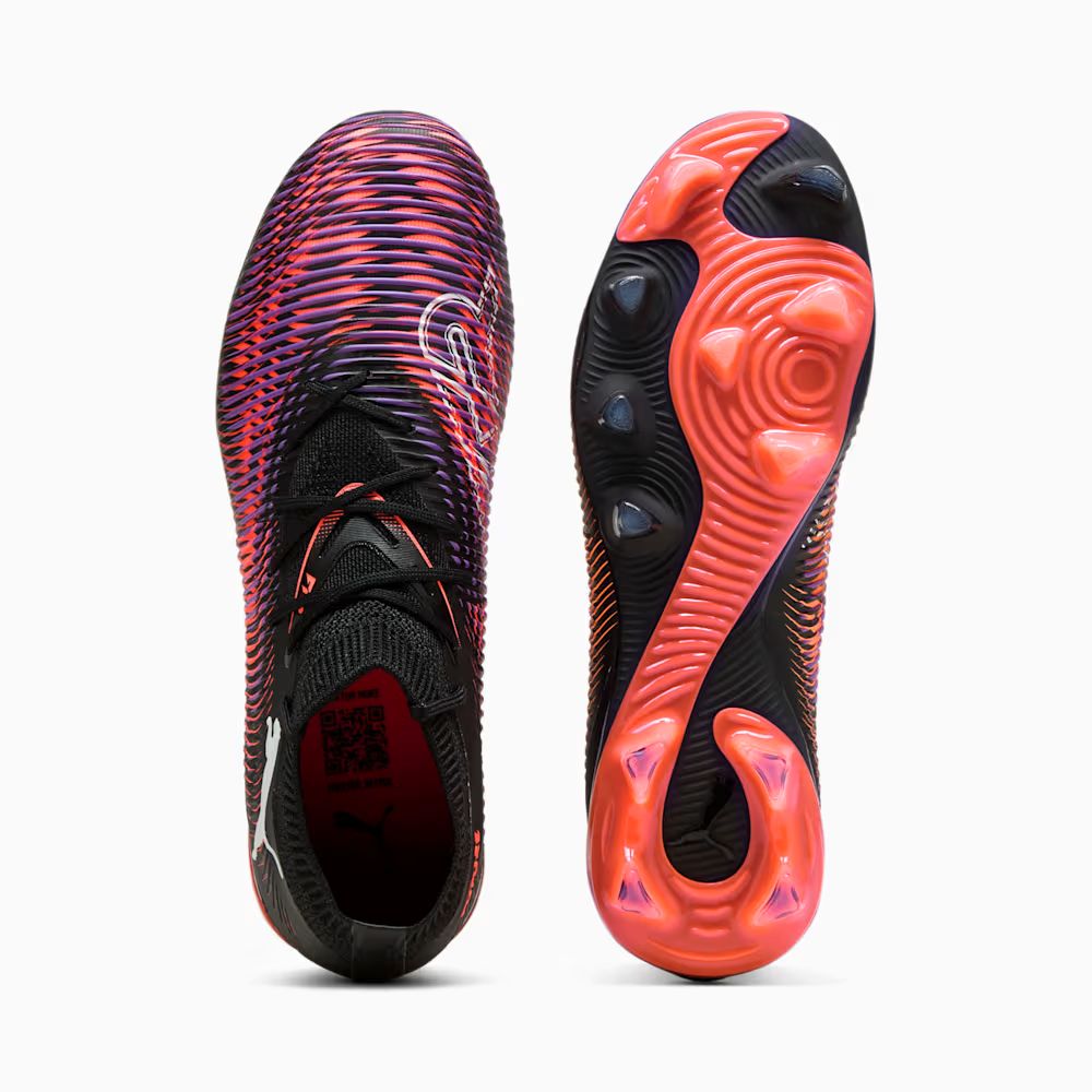 Puma Future 8 Match FG/AG Women's Soccer Cleats - Black/White/Glowing Red - Lightweight Football Boots for Artificial Grass & Natural Turf - Perfect for Training & Competitive Matches