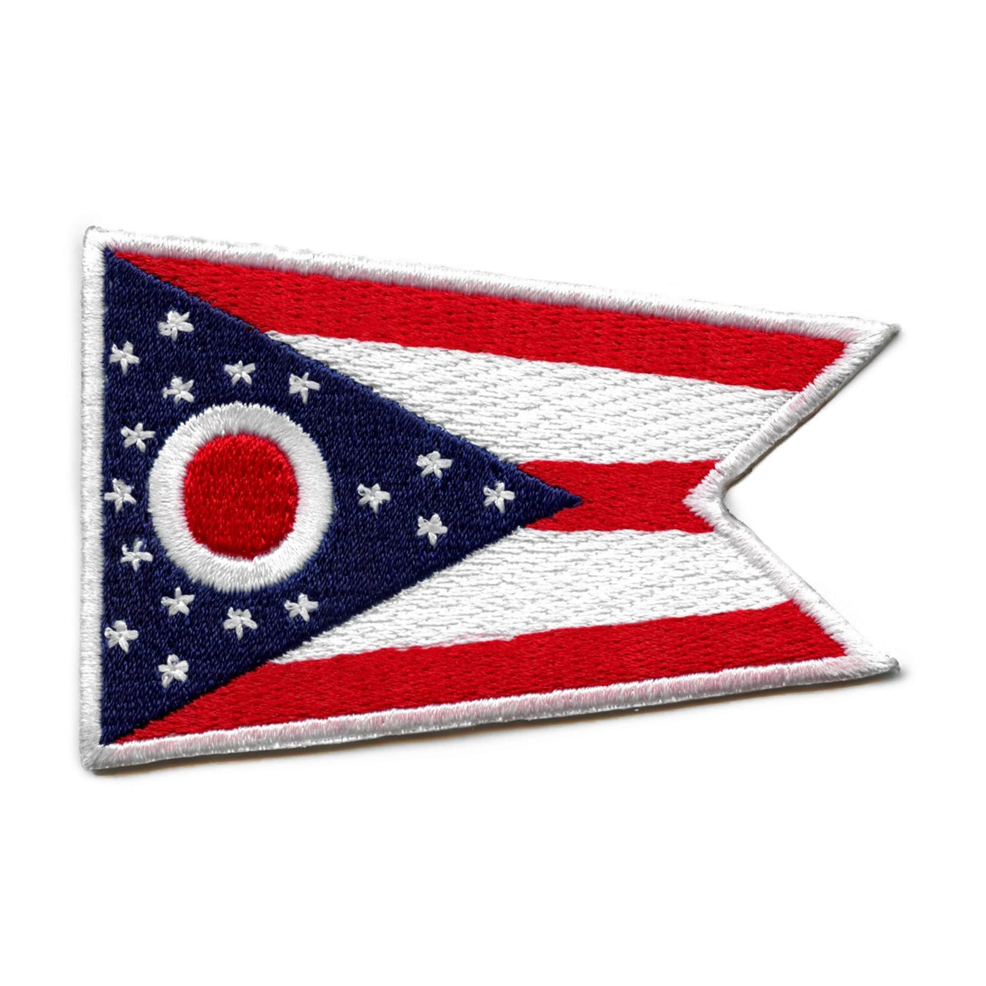Ohio State Flag Embroidered Patch - Iron On Applique for Jackets, Hats, Bags & DIY Crafts - Perfect for Ohio Pride & College Fan Accessories