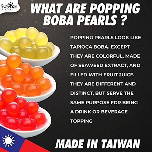 Premium Passion Fruit Boba Pearls - Bursting Popping Boba for Bubble Tea, Fruit Tea, Yogurt Toppings (450g) | Perfect for DIY Drinks, Desserts & Party Snacks
