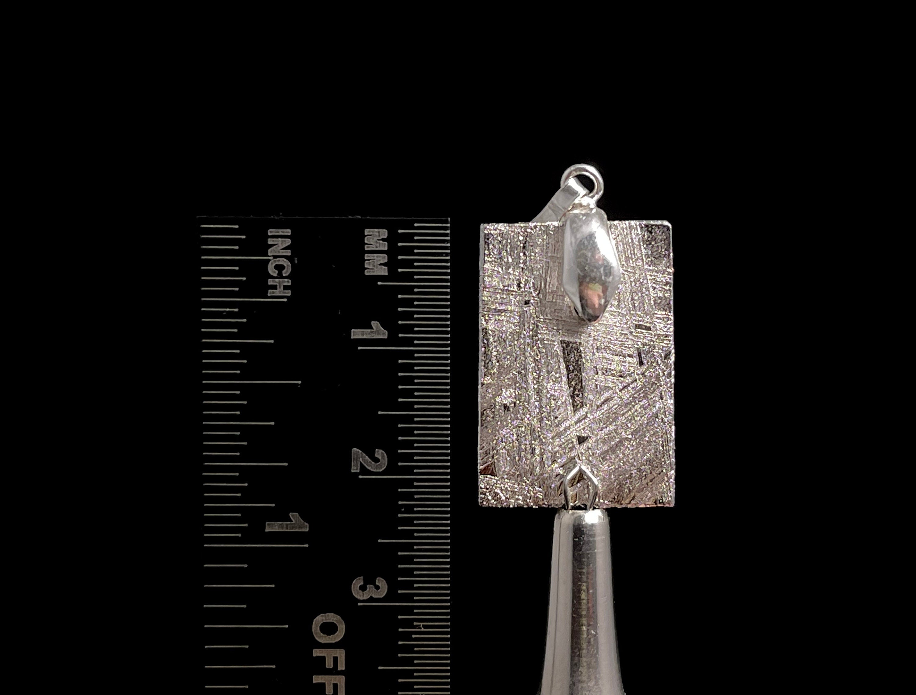 Handmade Rhodium Plated METEORITE Pendant - Authentic Ancient Muonionalusta Meteorite Jewelry | Unique Space & Astronomy Gift for Men & Women | Perfect for Anniversary, Birthday & Special Occasions