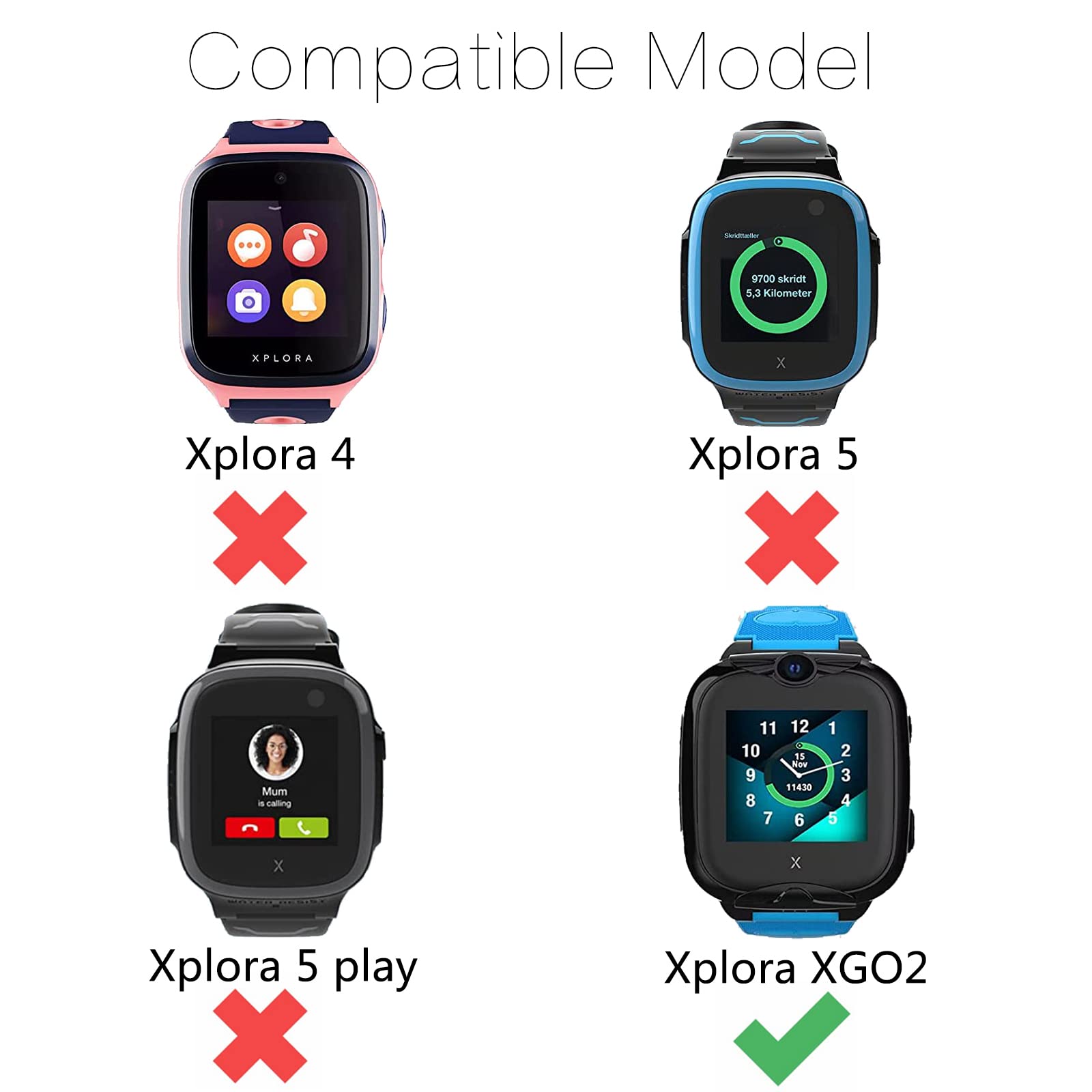 2 Pack Replacement Charger for Xplora XGO 2 Smart Watch - Magnetic Charging Cable Cord Compatible with Xplora XGO2 Smartwatch Accessories - Perfect for Home, Office & Travel Use