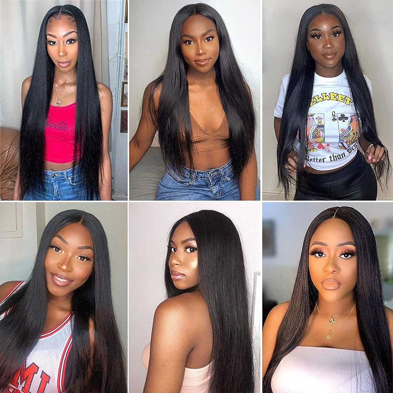 4x4 Lace Front Wigs Human Hair - Pre Plucked 150% Density Straight Glueless Lace Frontal Wigs for Black Women - Brazilian Virgin HD Lace Closure with Baby Hair (24 Inch) - Perfect for Daily Wear, Parties, and Special Occasions