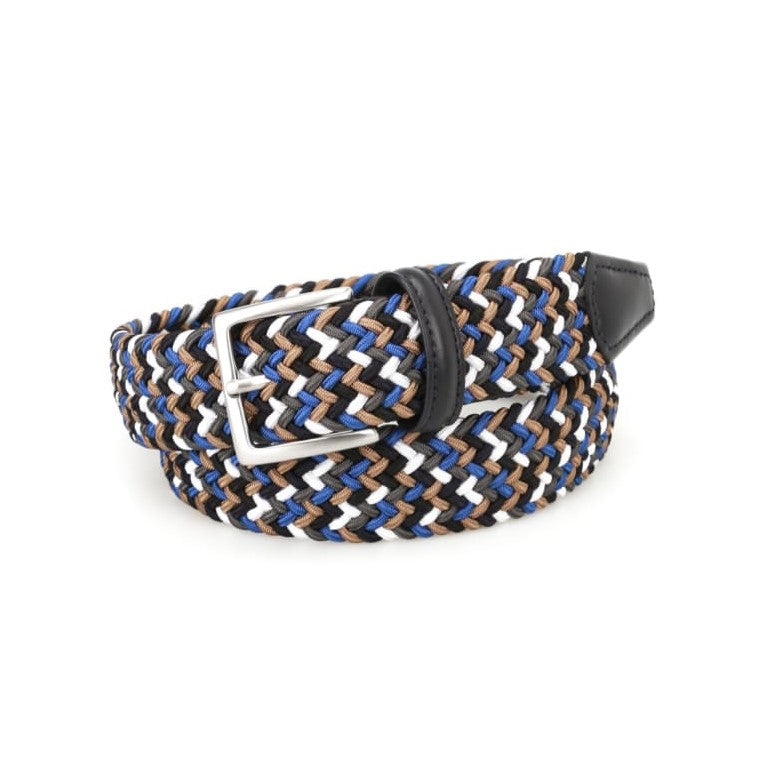 3.5cm Woven Elastic Belt for Women & Men - Adjustable Waistband (Black, Blue, White, Brown) - Perfect for Pants, Skirts, Dresses & DIY Sewing Projects