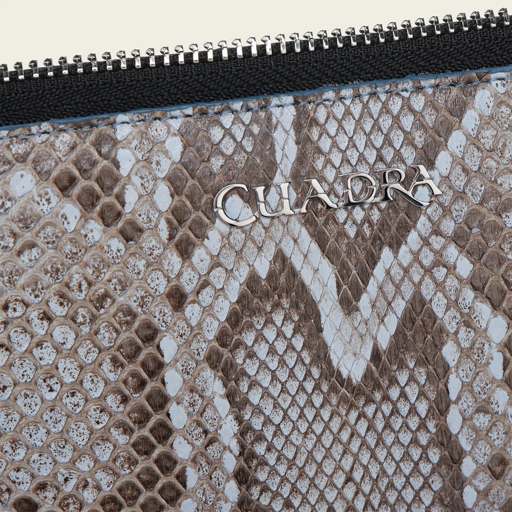 BD229PM Women's Cuadra Blue Casual Fashion Python Wristlet Wallet - Stylish Everyday Clutch for Work, Shopping & Night Out