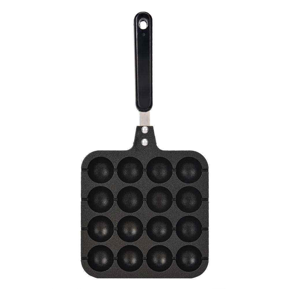 Delaman Cast Iron Takoyaki Grill Pan - Non-Stick Octopus Ball Maker for Perfect Japanese Snacks - Ideal for Home Cooking, Parties, and Street Food Lovers