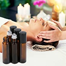 Hunky Dory 3-Piece 10ml Amber Glass Essential Oil Roller Bottles with Stainless Steel Roller Balls - Leakproof Roll-On Perfume & Under Eye Serum Bottles for Aromatherapy, Skincare & Beauty Use